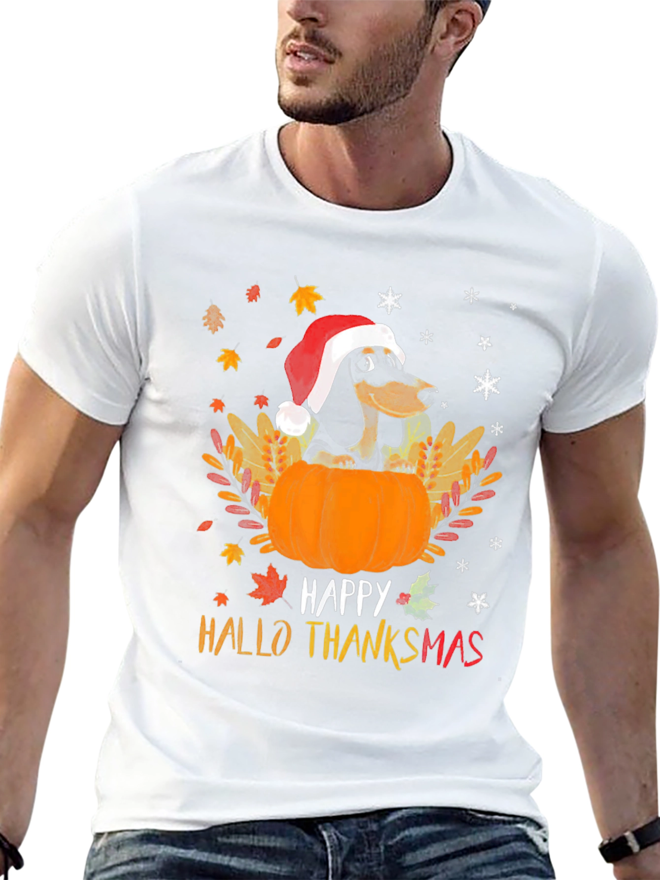 Happy Hallo Thanksmas Dachshund T-Shirt