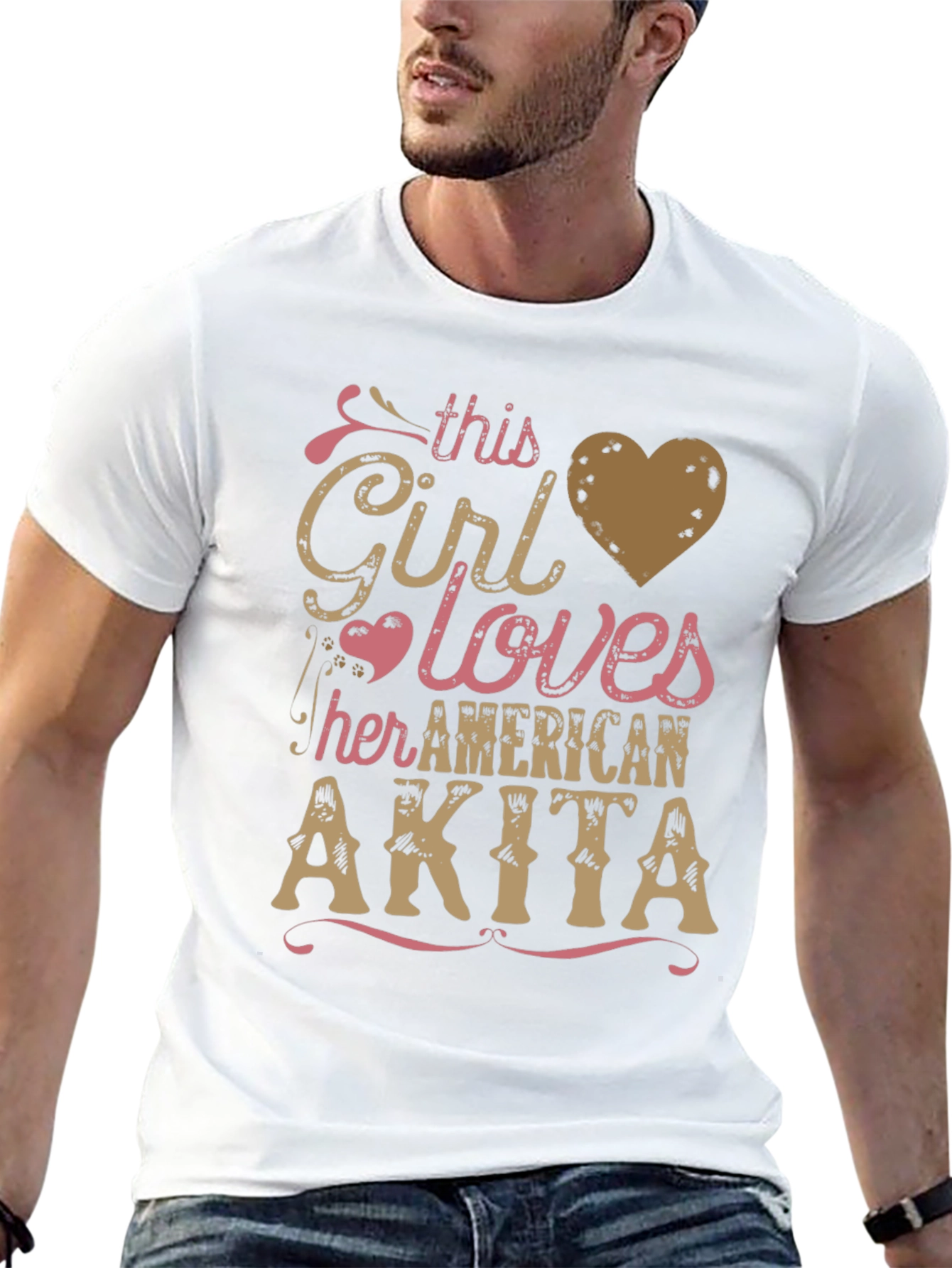 Girl Loves American Akita T-Shirt