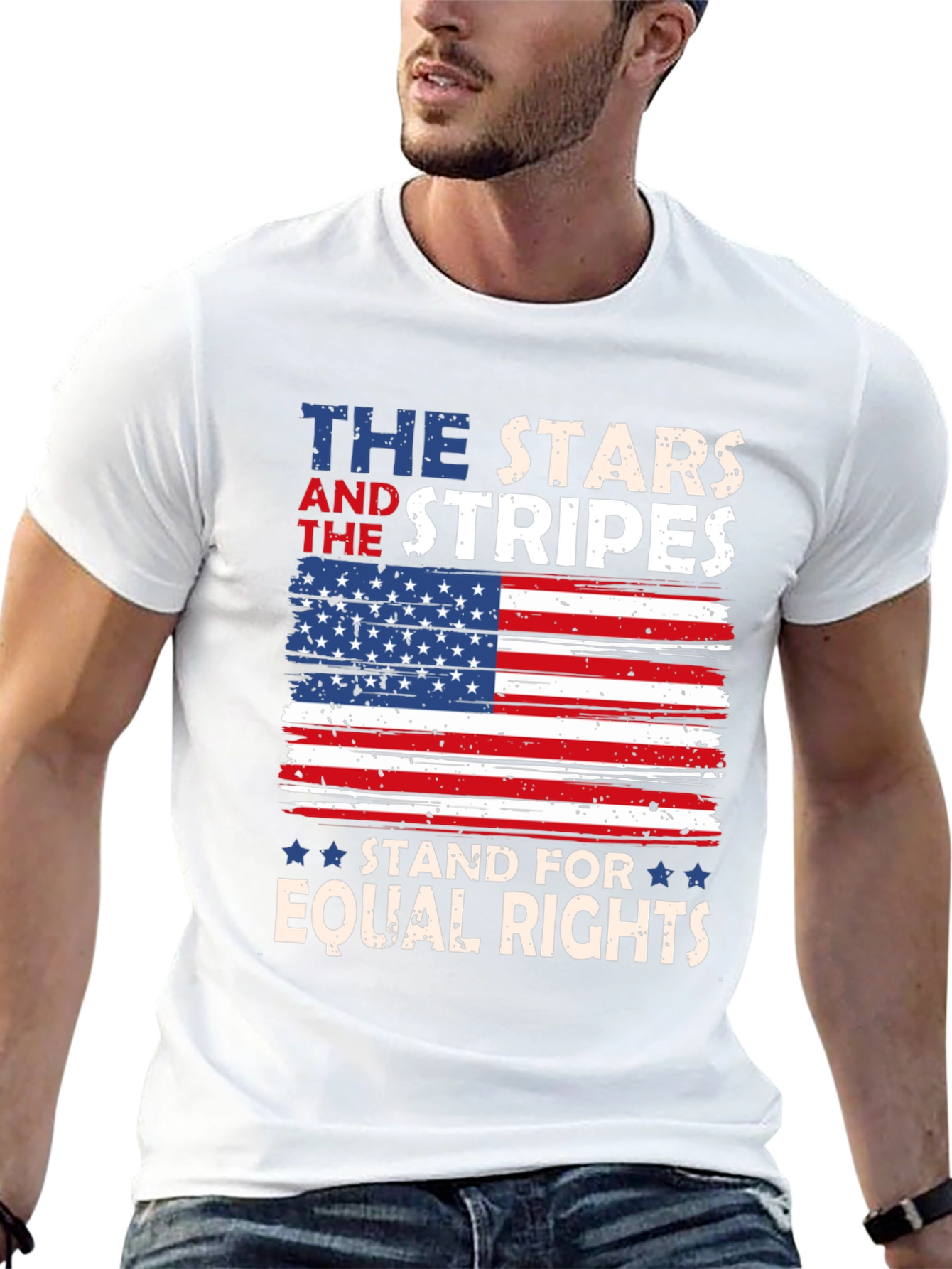 Stars and Stripes Equal Rights Patriotic Tee