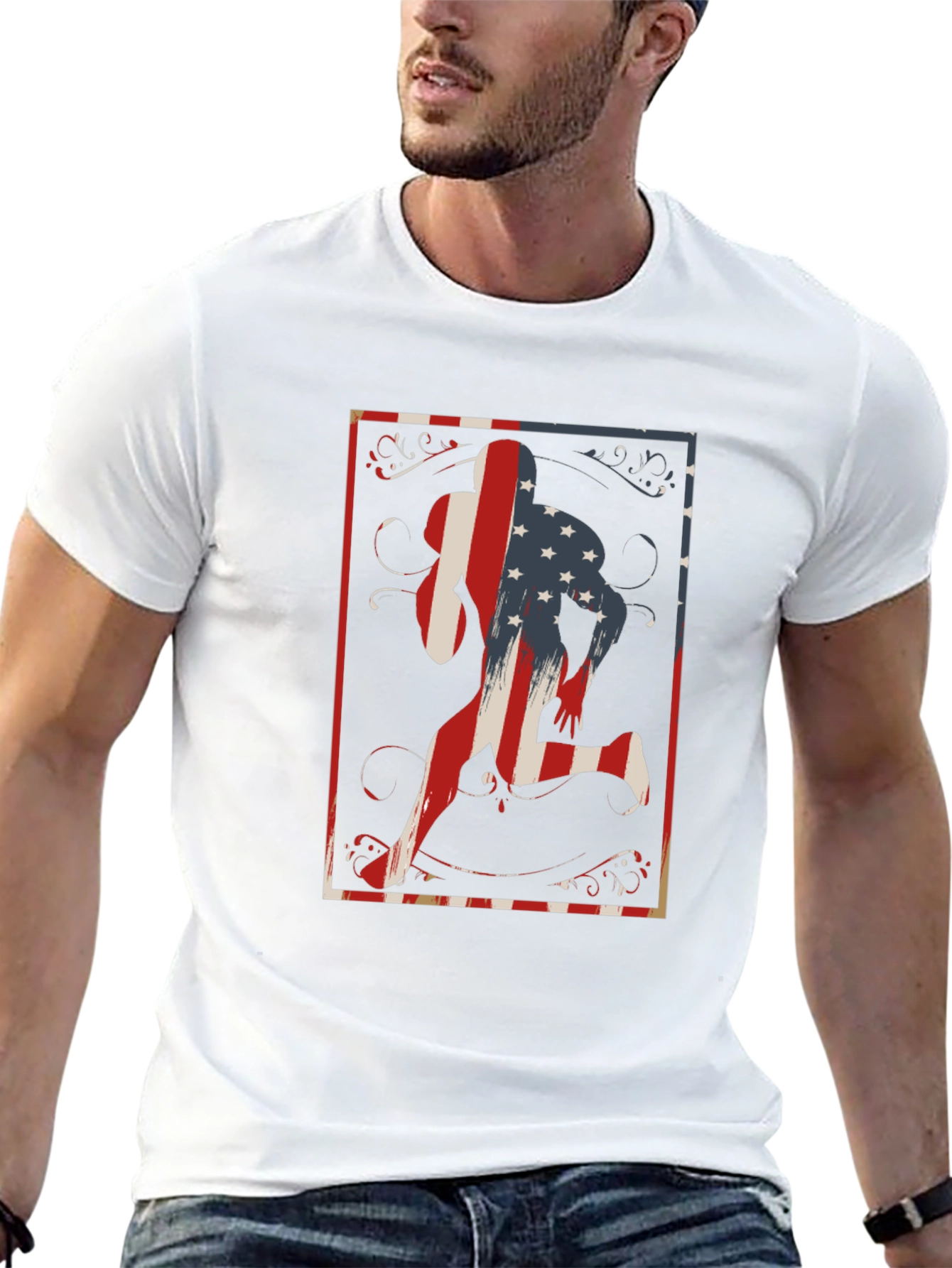 Patriotic Runner Graphic T-Shirt