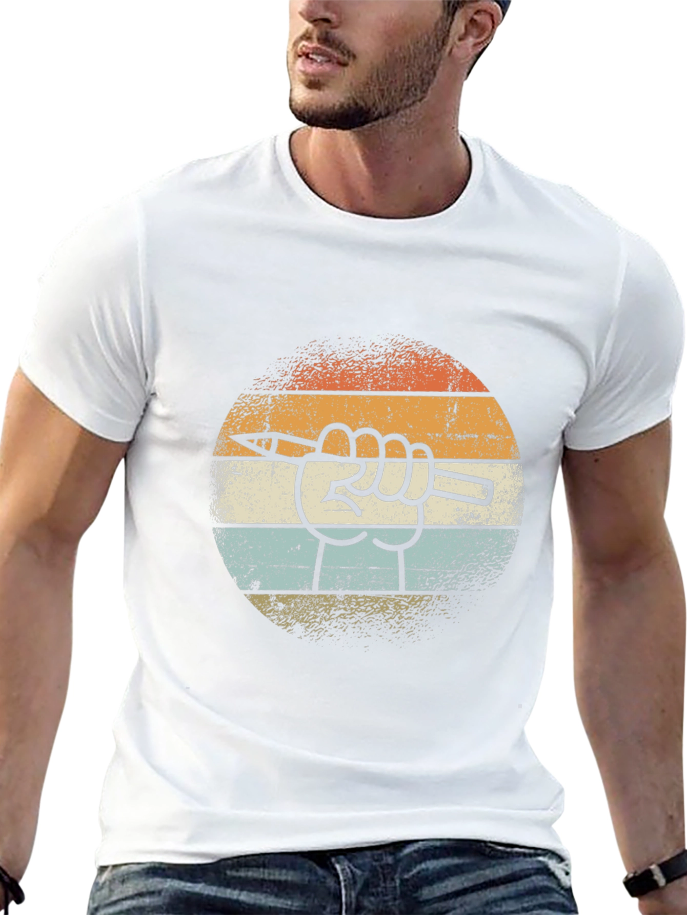 Retro Artist Hand Pencil T-Shirt