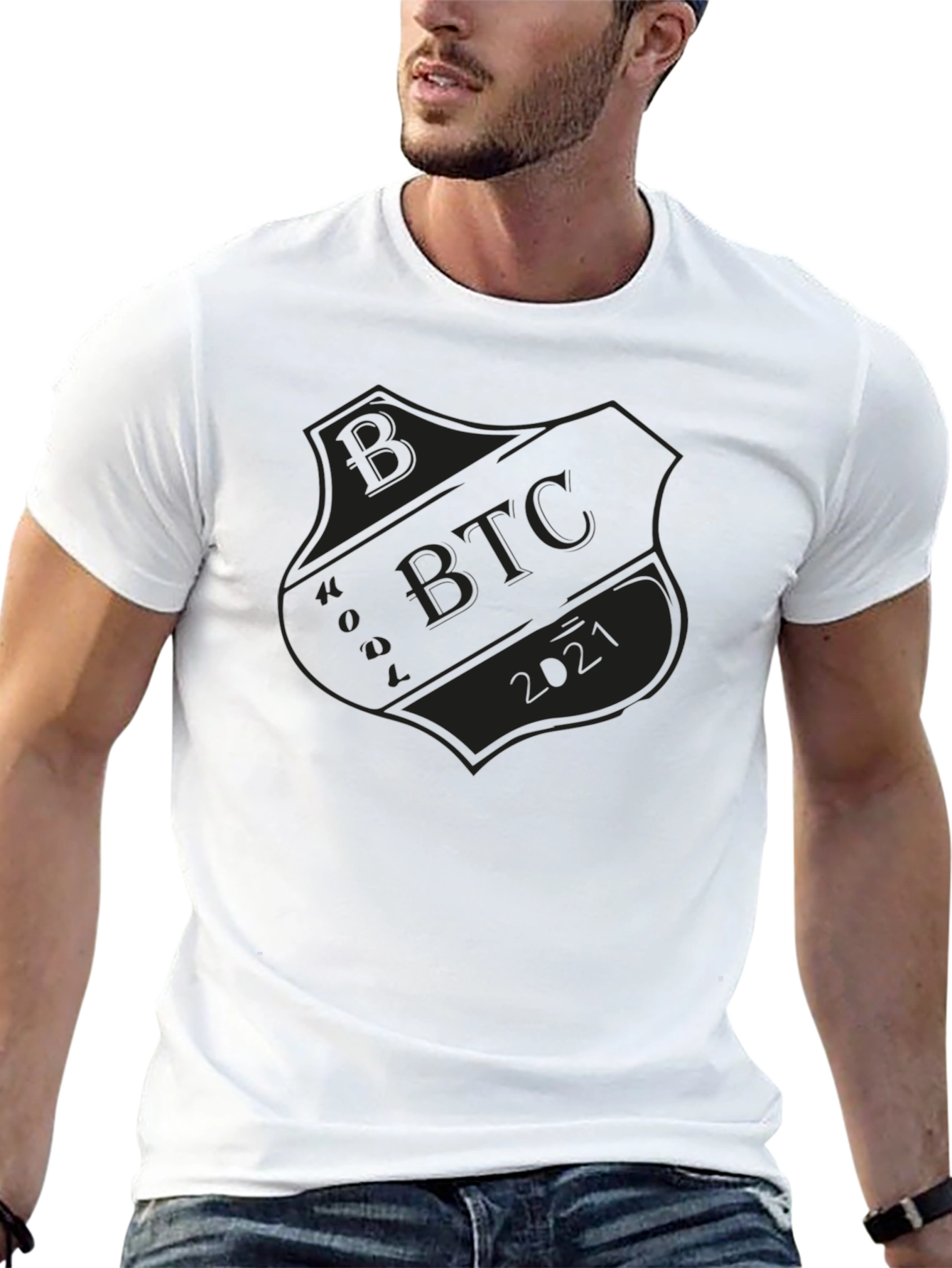 Bitcoin BTC 2021 Shield Graphic T-Shirt