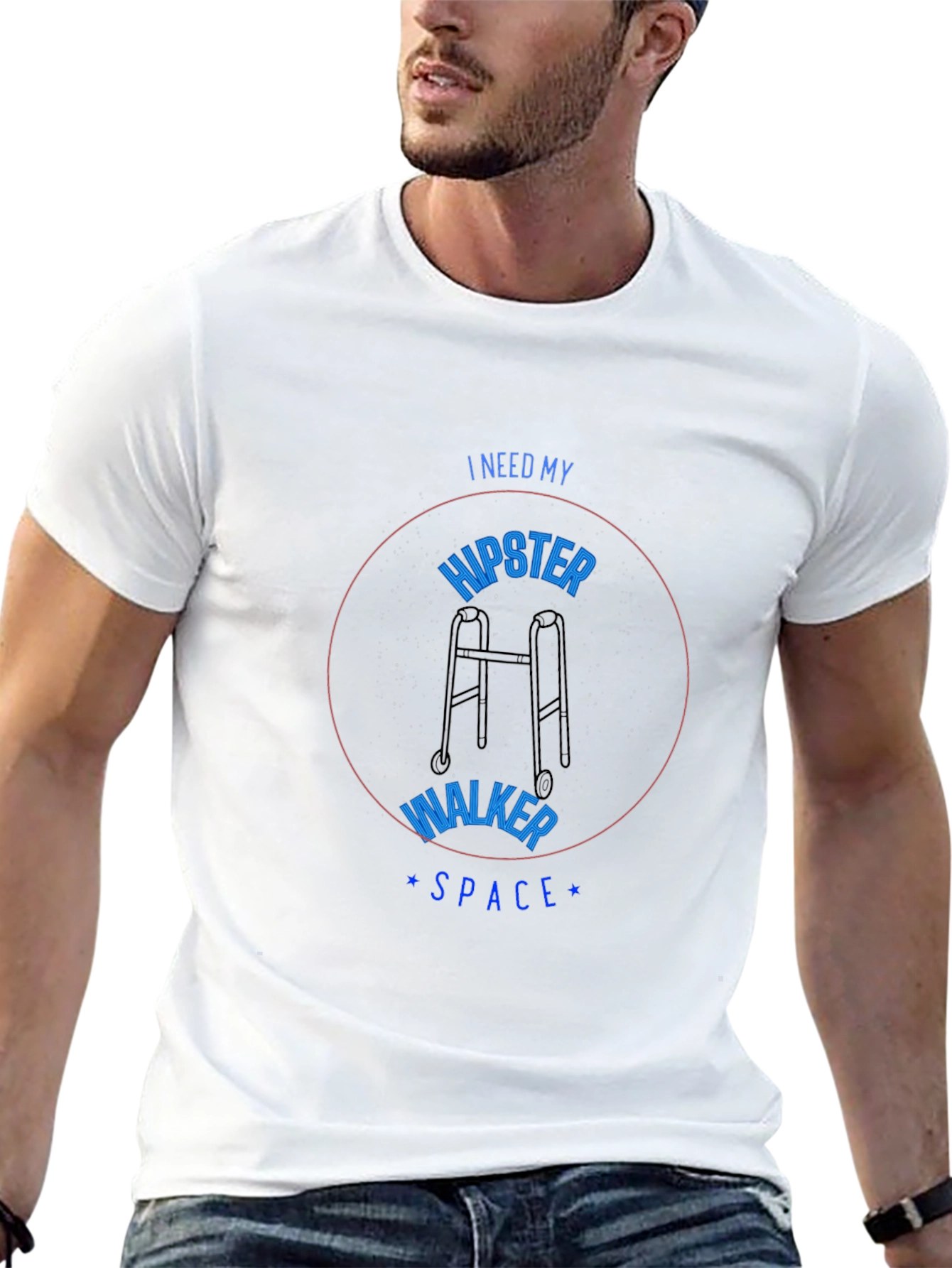 Hipster Walker Space Graphic T-Shirt