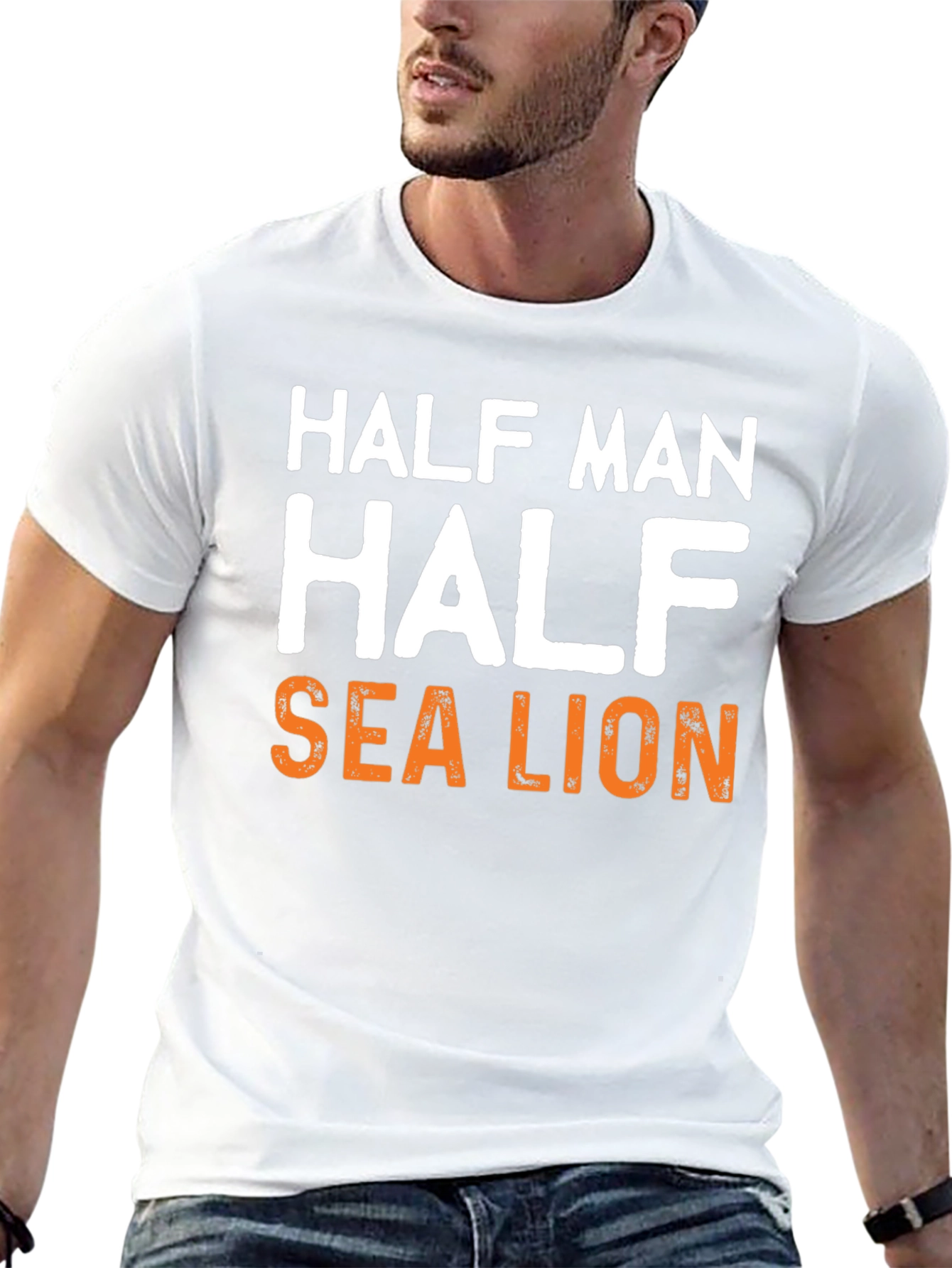 Half Man Half Sea Lion Graphic T-Shirt