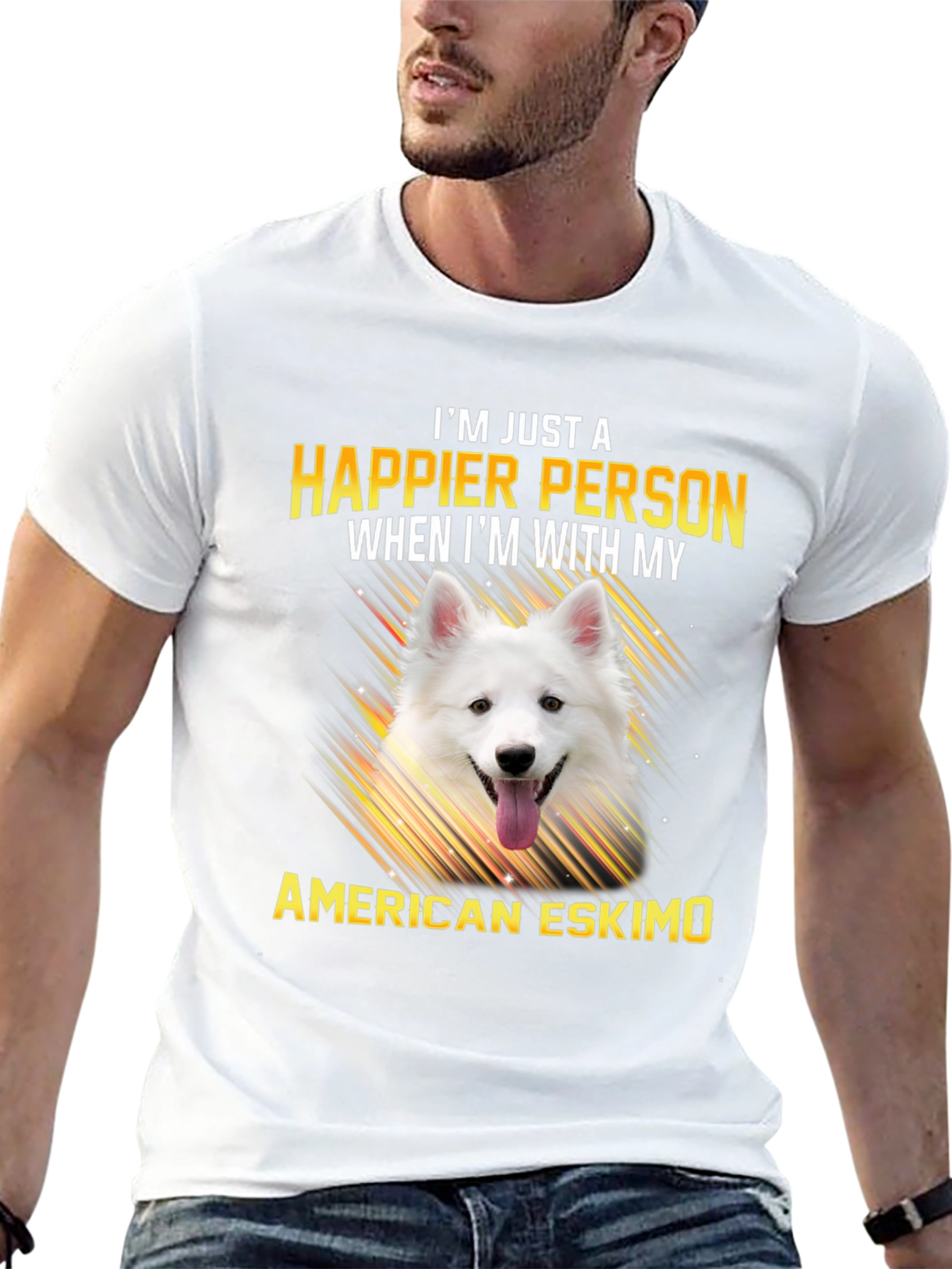 Happier With American Eskimo T-Shirt