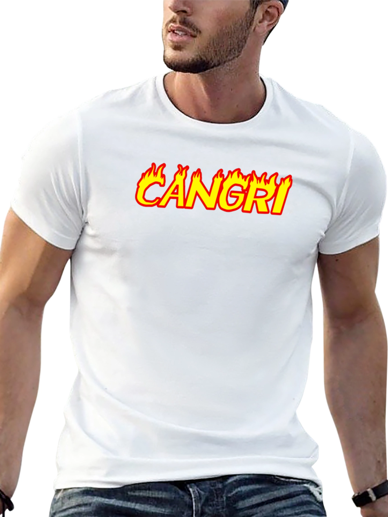 CAN GRI Flame Graphic Black T-Shirt