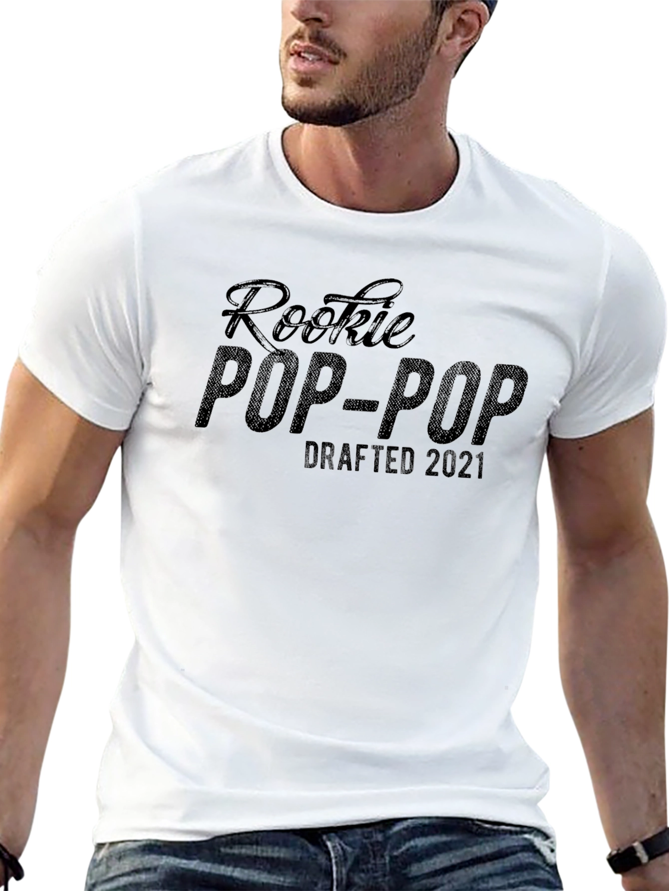Rookie Pop-Pop Drafted 2021 Black T-Shirt