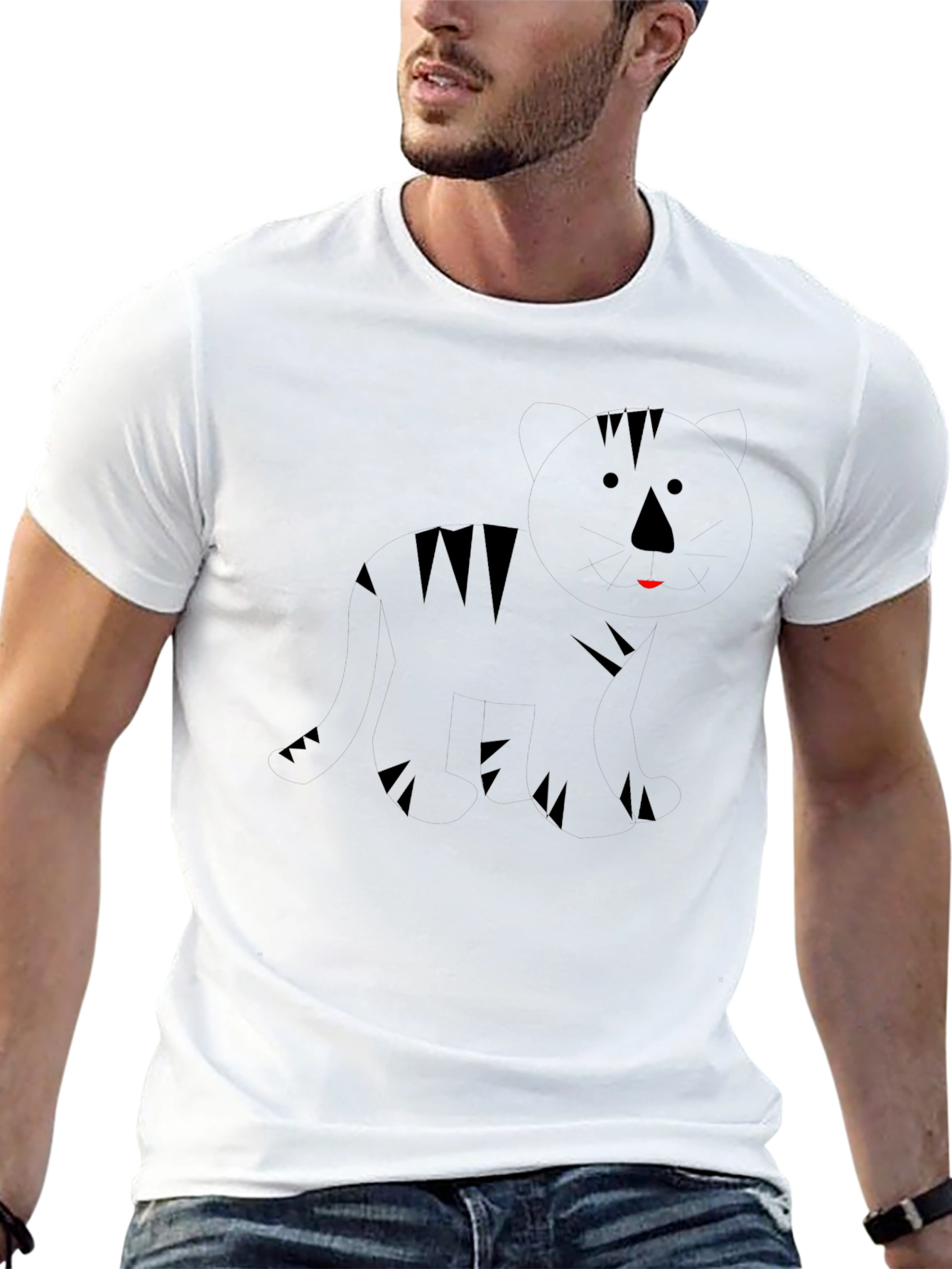 Abstract Zebra Graphic Black T-Shirt