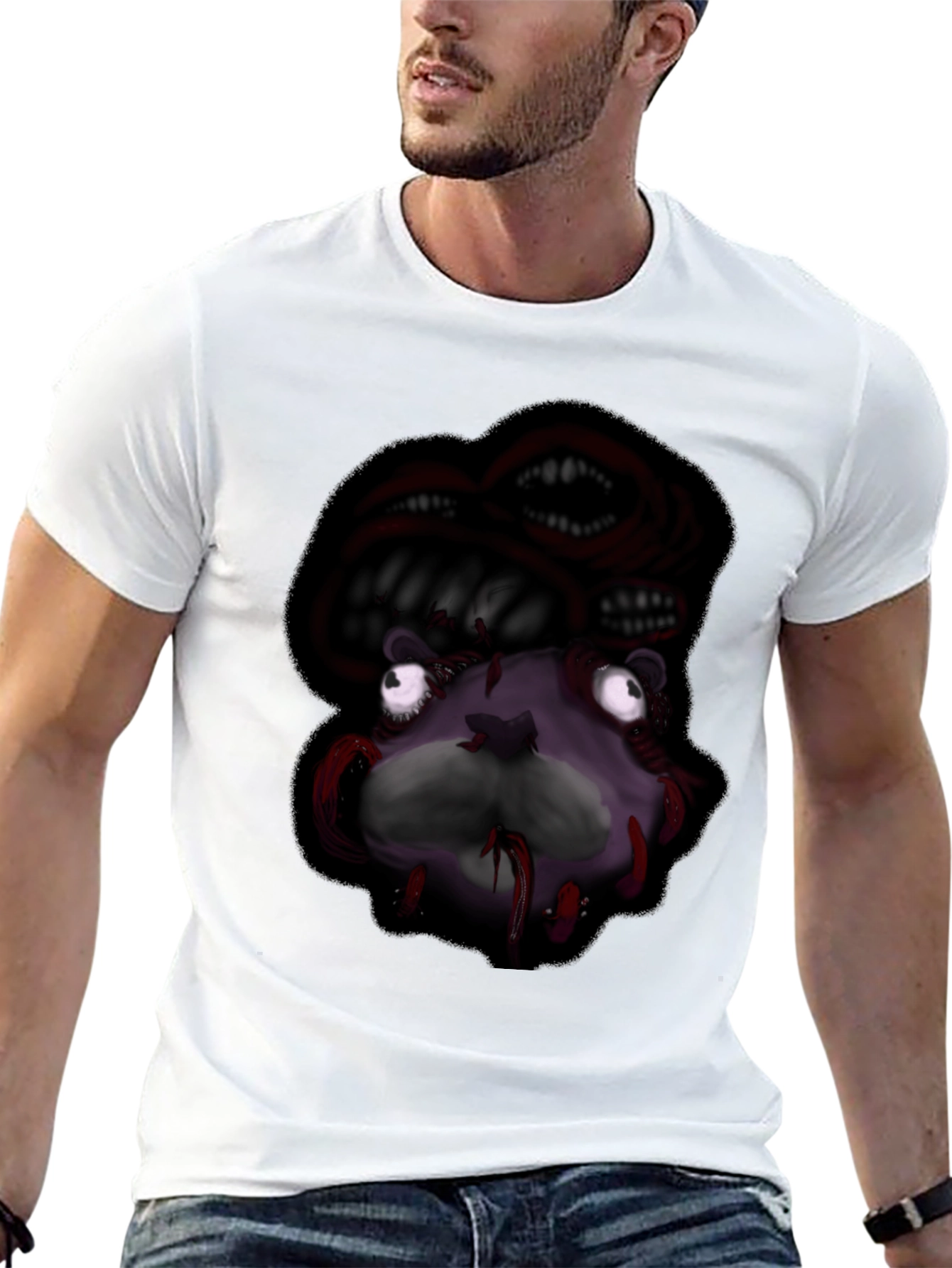 Creepy Monster Graphic Black T-Shirt