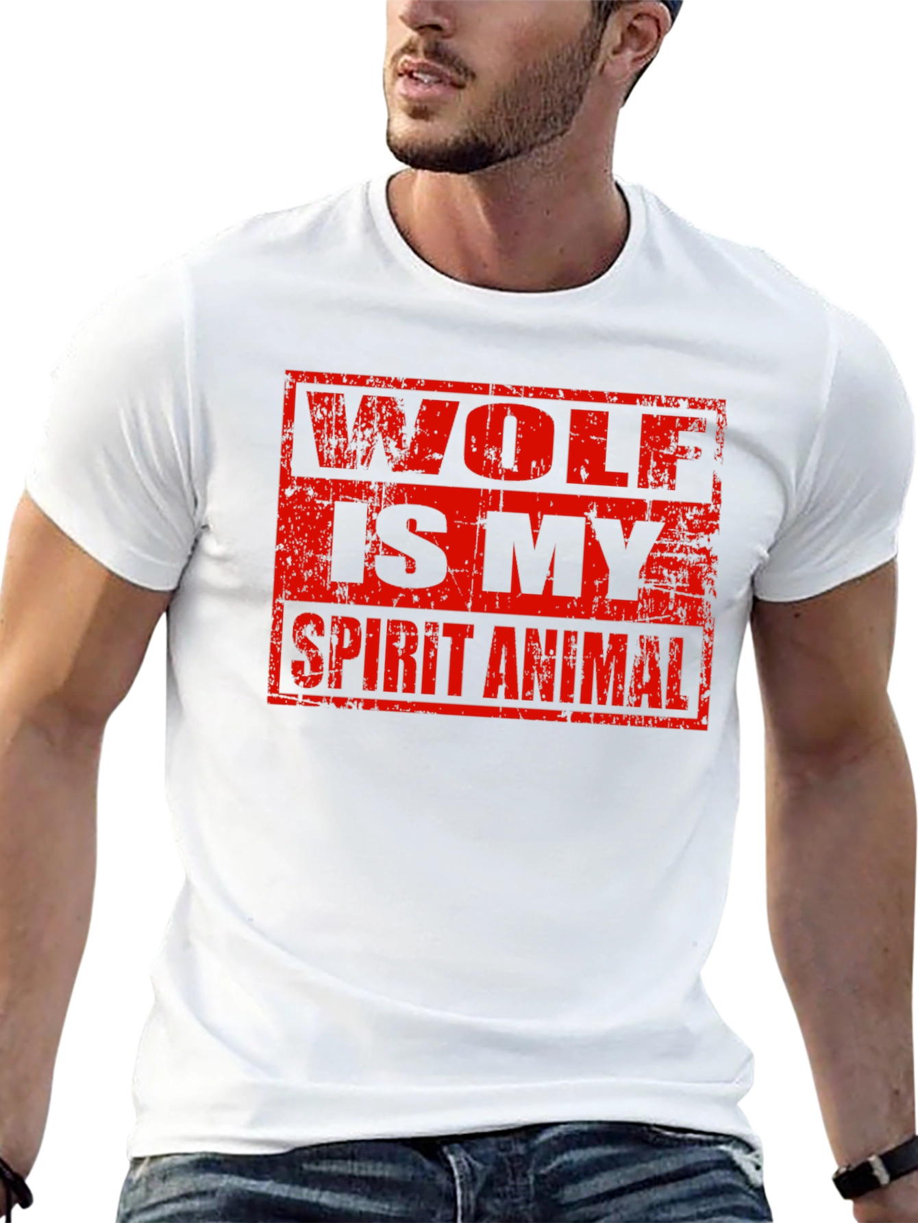 Wolf Spirit Animal Graphic Tee - Black