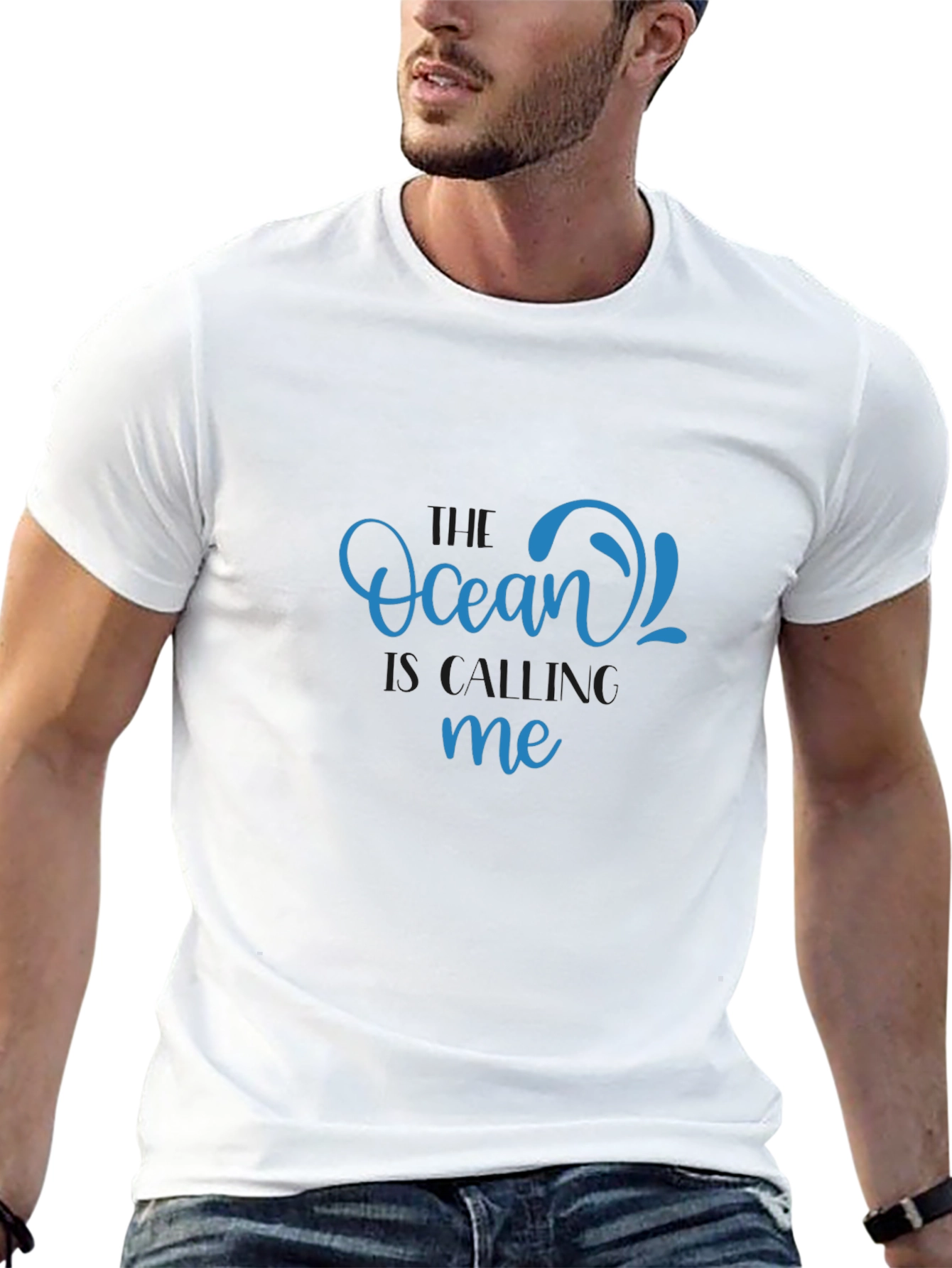 Ocean Calling T-Shirt - Black Relaxed Fit