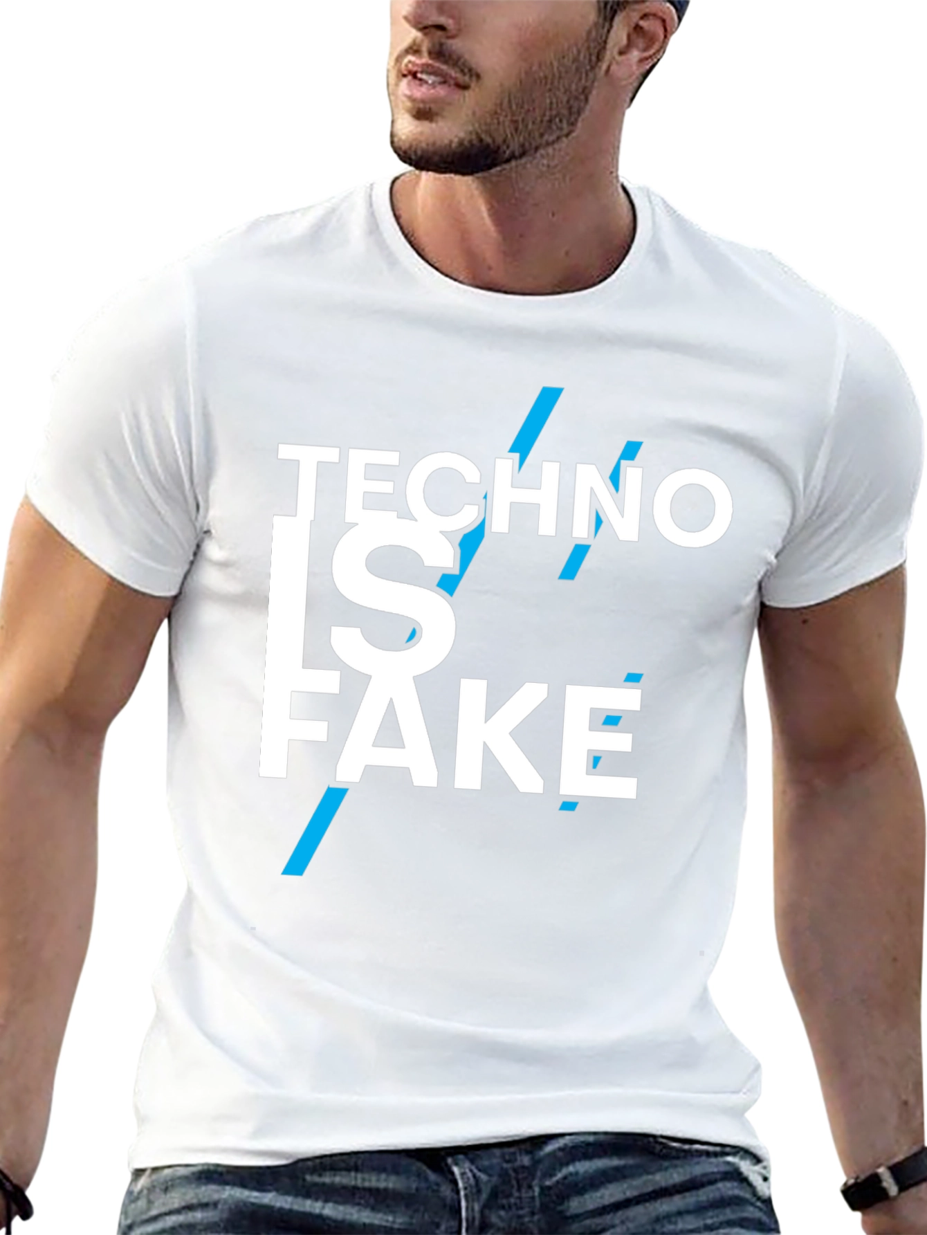 Techno Is Fake Black Graphic T-Shirt