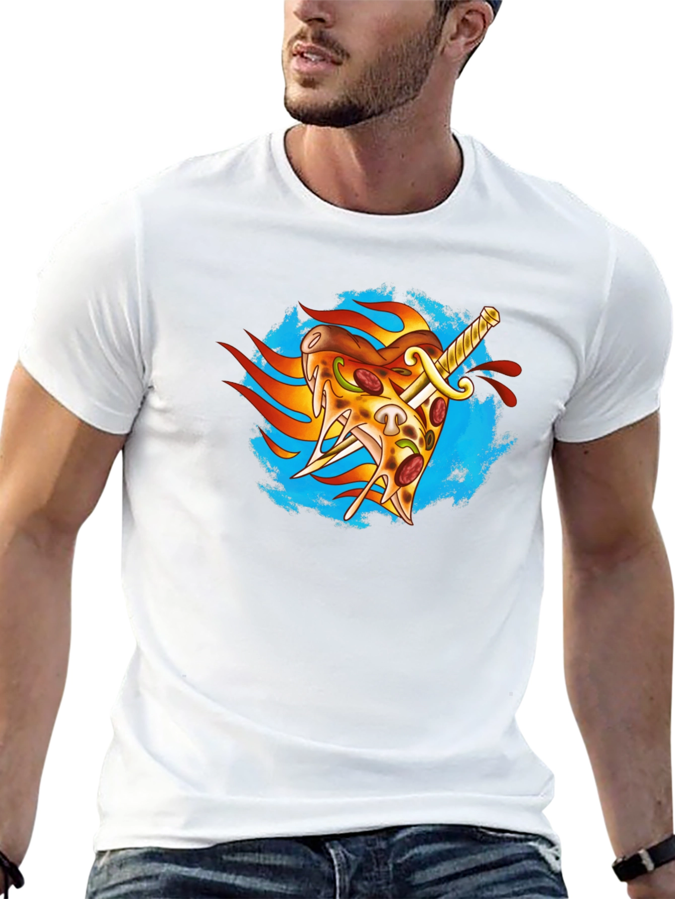 Pizza Sword T-Shirt - Foodie Apparel