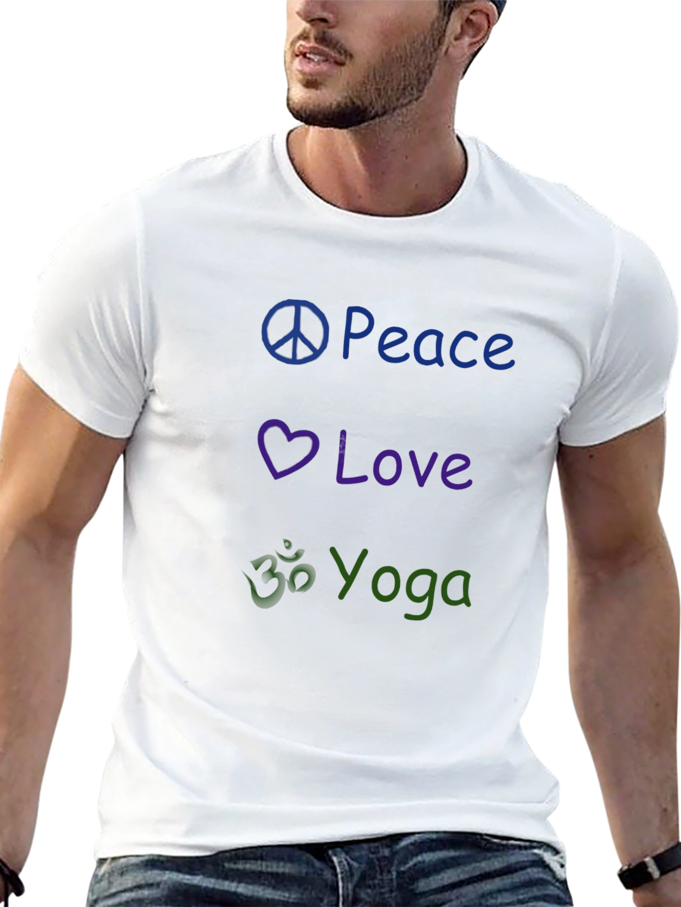 Peace Love Yoga Graphic T-Shirt - Casual Style