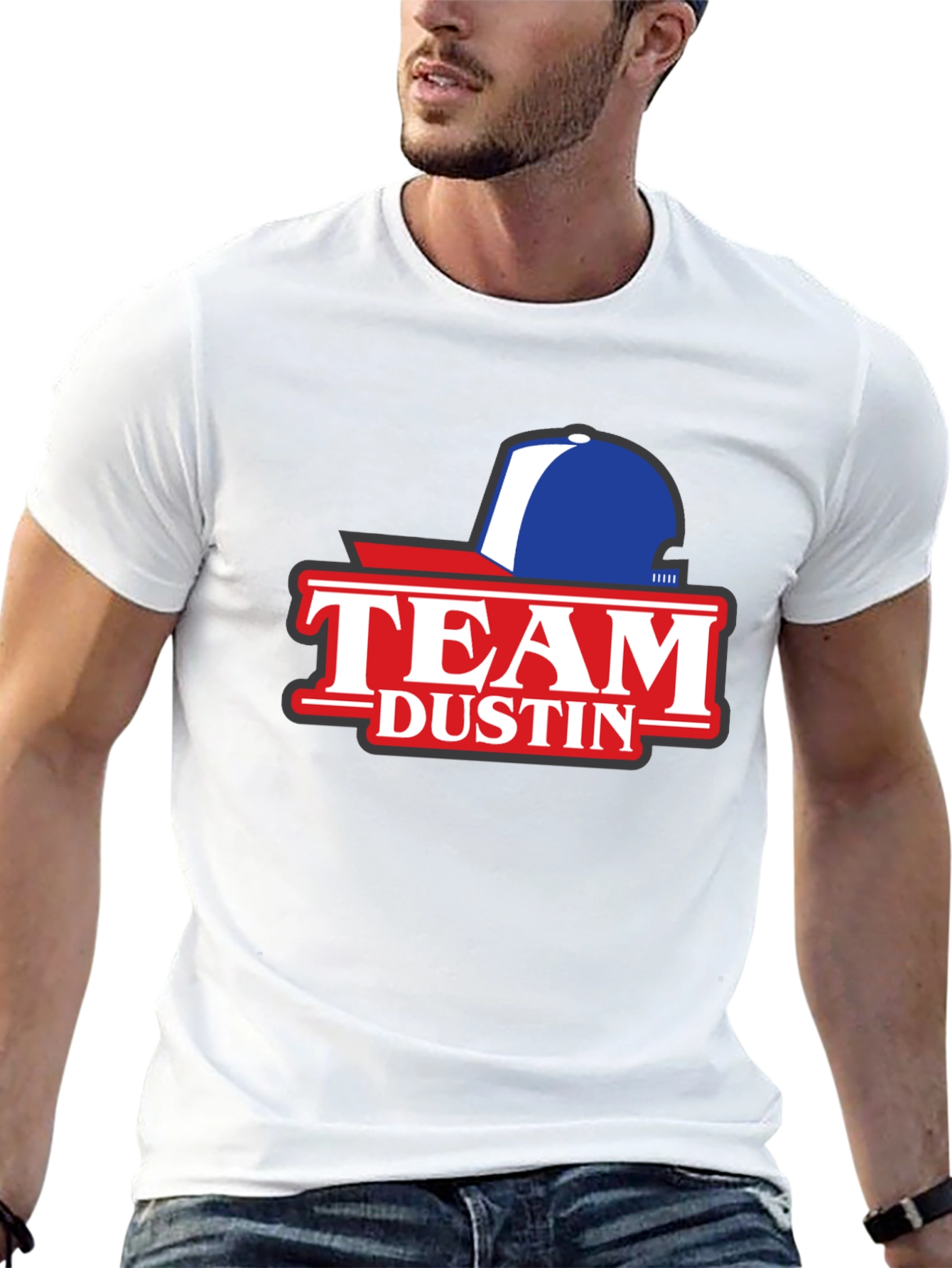 Team Dustin Baseball Cap Graphic T-Shirt