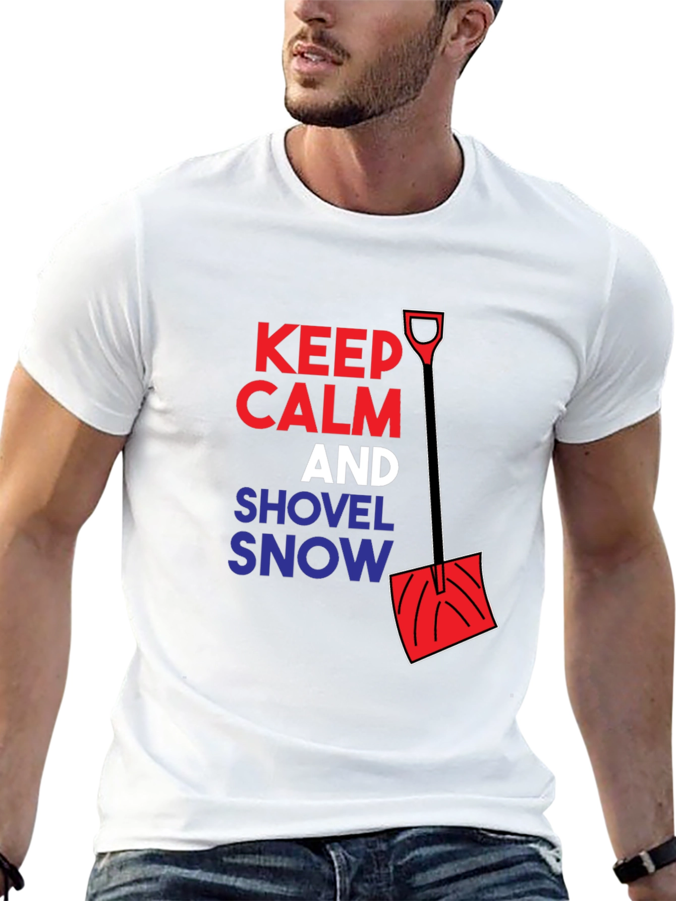 Keep Calm Shovel Snow Graphic Tee