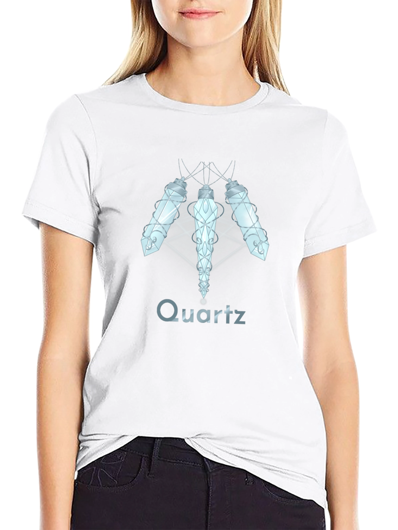 Quartz Crystal Design Graphic T-Shirt