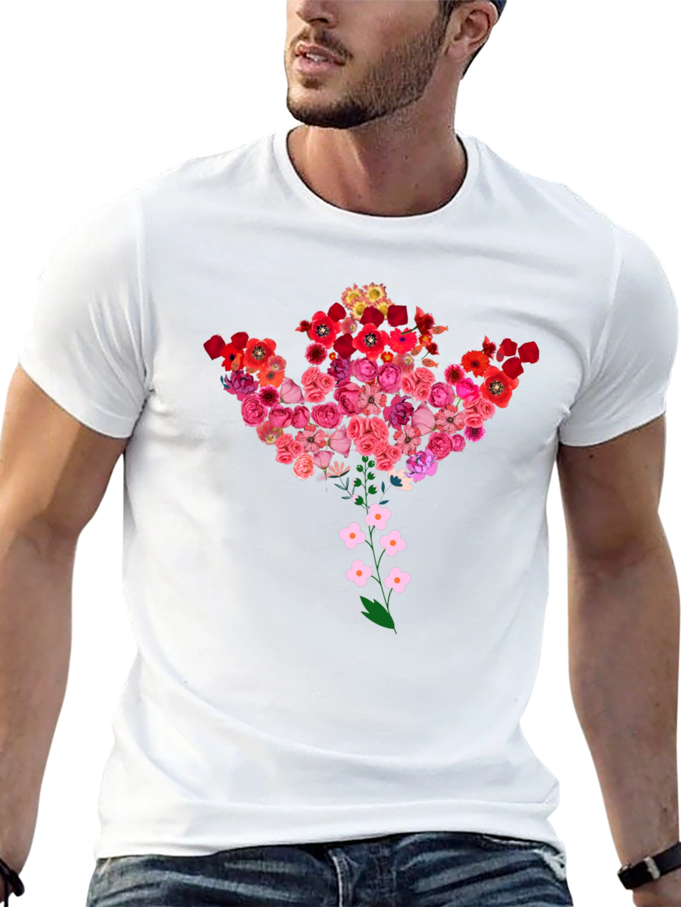 Floral Bouquet Tee - Stylish Black T-Shirt