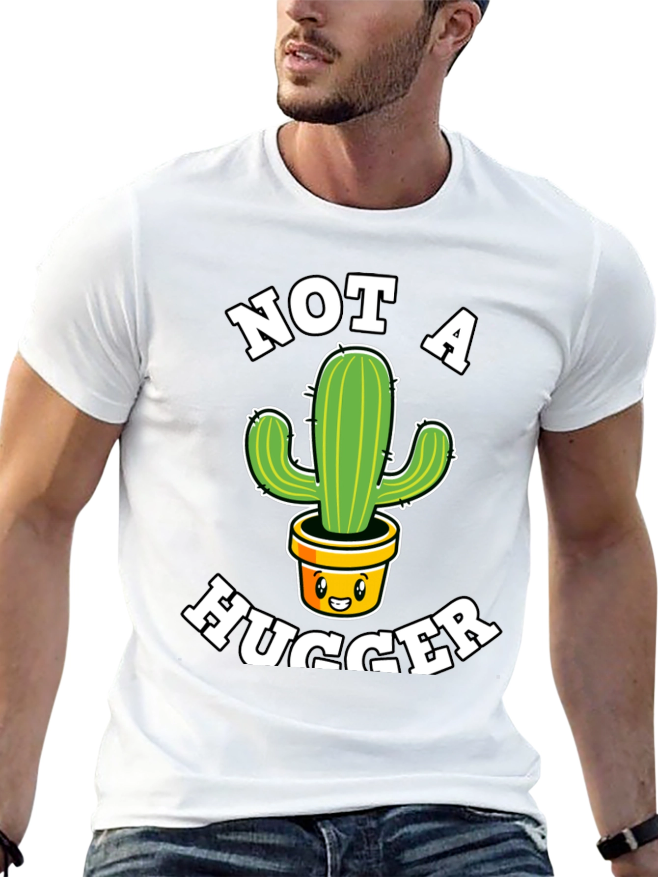 Not a Hugger Cactus Graphic T-Shirt