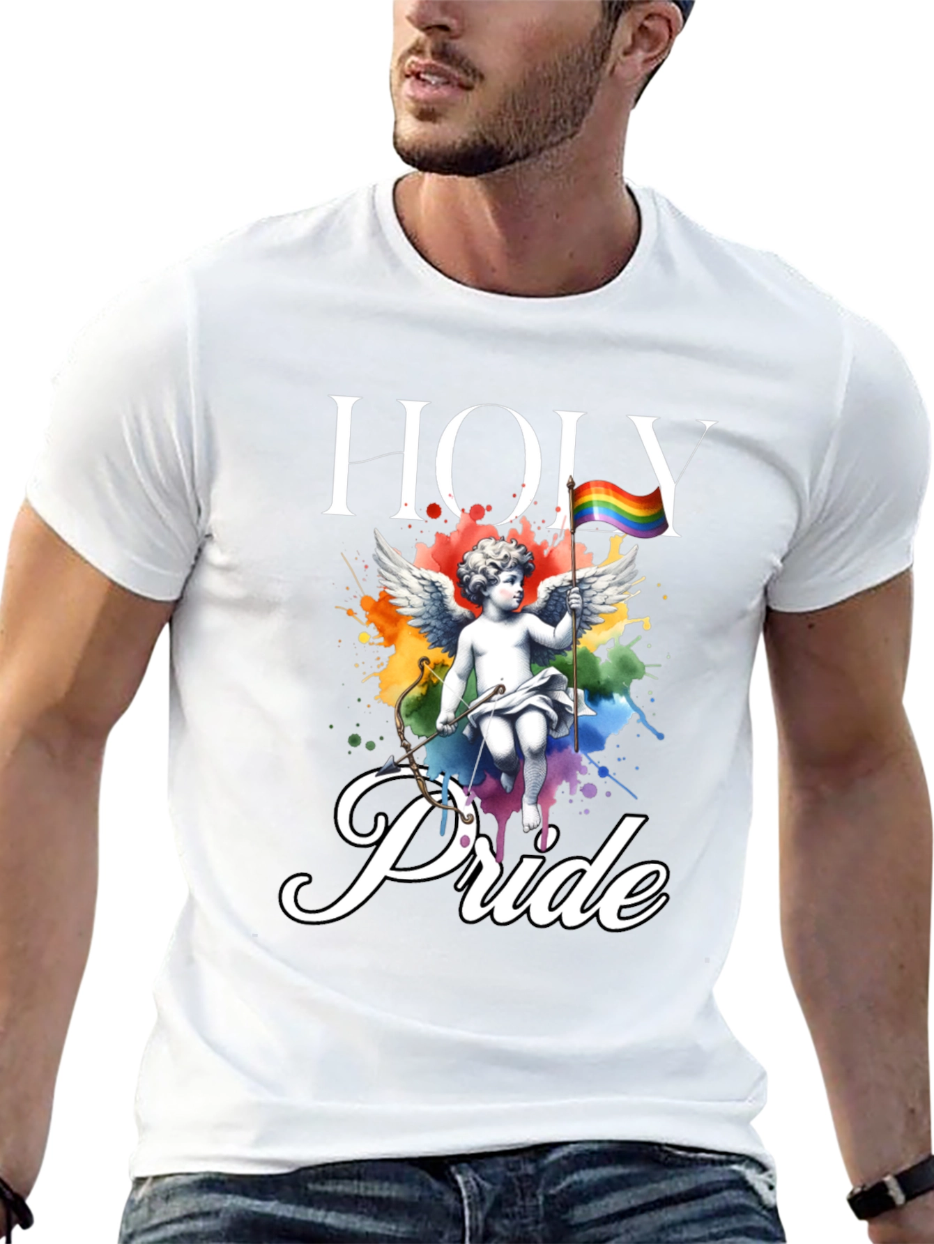 Holy Pride T-Shirt - LGBTQ+ Rainbow Angel Tee