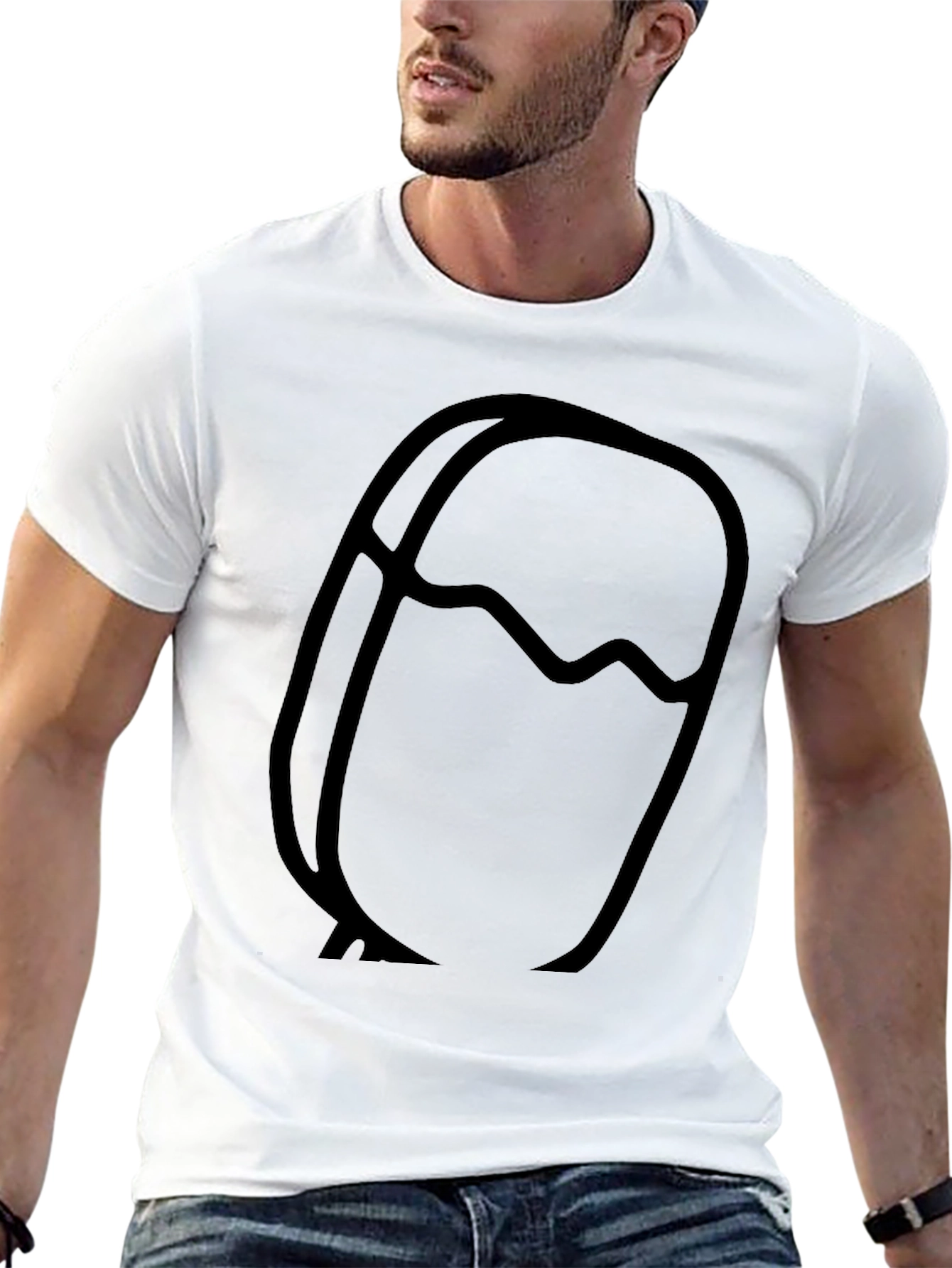 Modern Graphic Tee - Abstract Design Casual Black Shirt