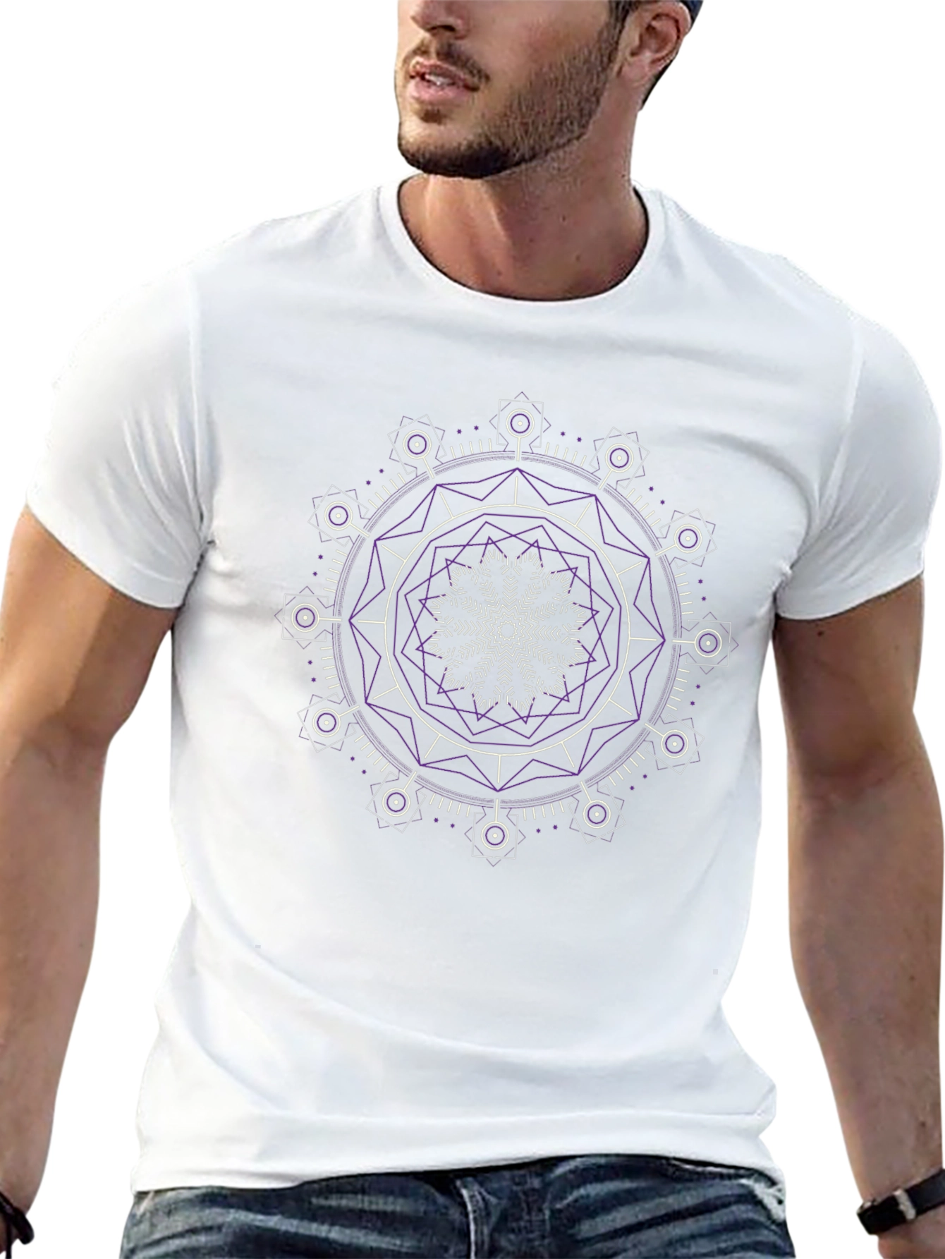 Geometric Mandala Graphic Tee - Modern Design