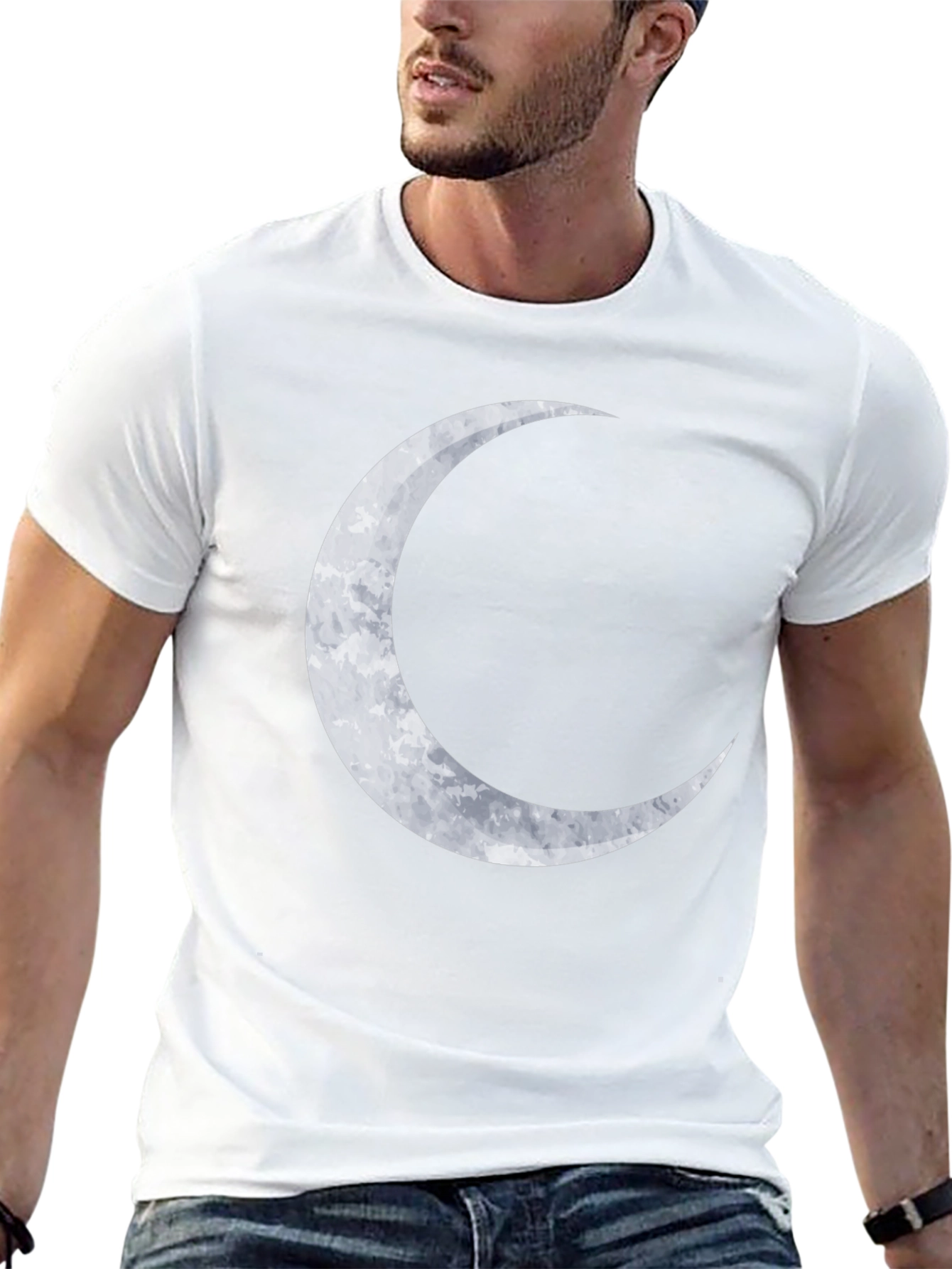 Crescent Moon Graphic Tee - Stylish Black T-Shirt