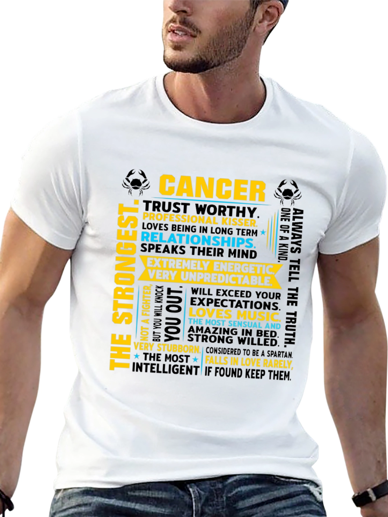 Cancer Zodiac T-Shirt - Strong Intelligent Trustworthy