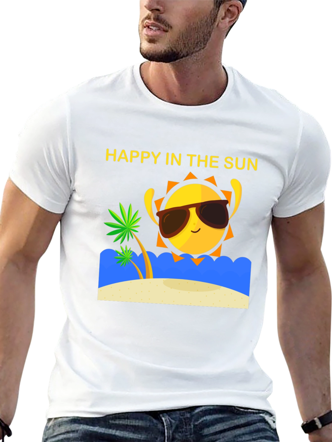 Happy in the Sun T-Shirt - Summer Beach Vibes!