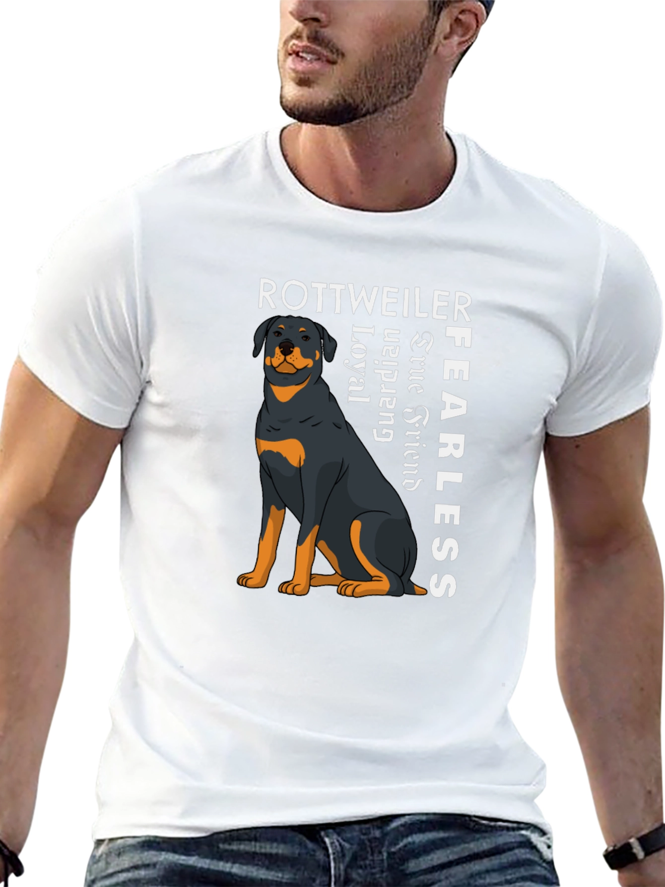 Rottweiler Dog Graphic T-Shirt - Loyal Fearless Tee