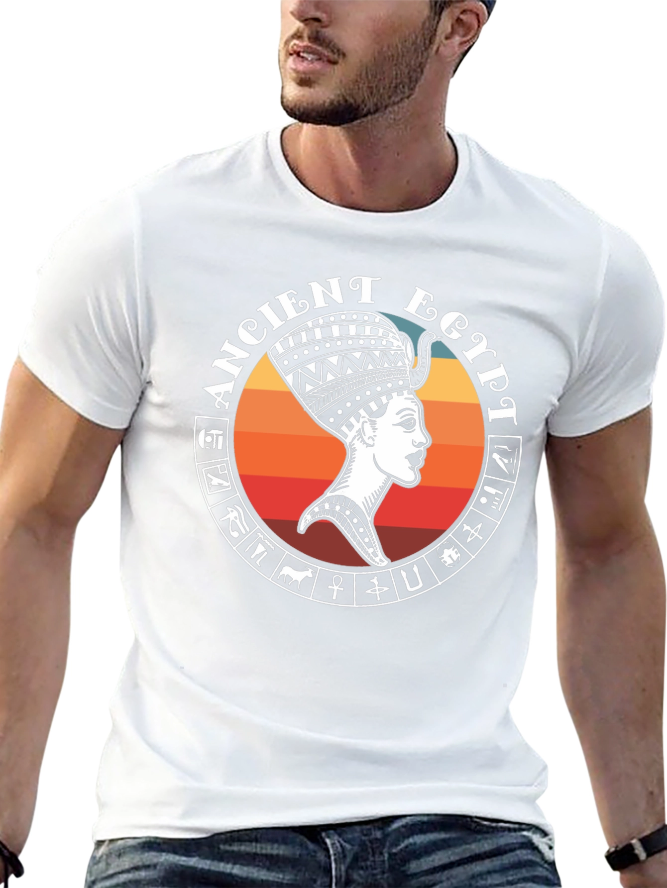 Ancient Egypt Graphic Tee - Black Cotton T-Shirt