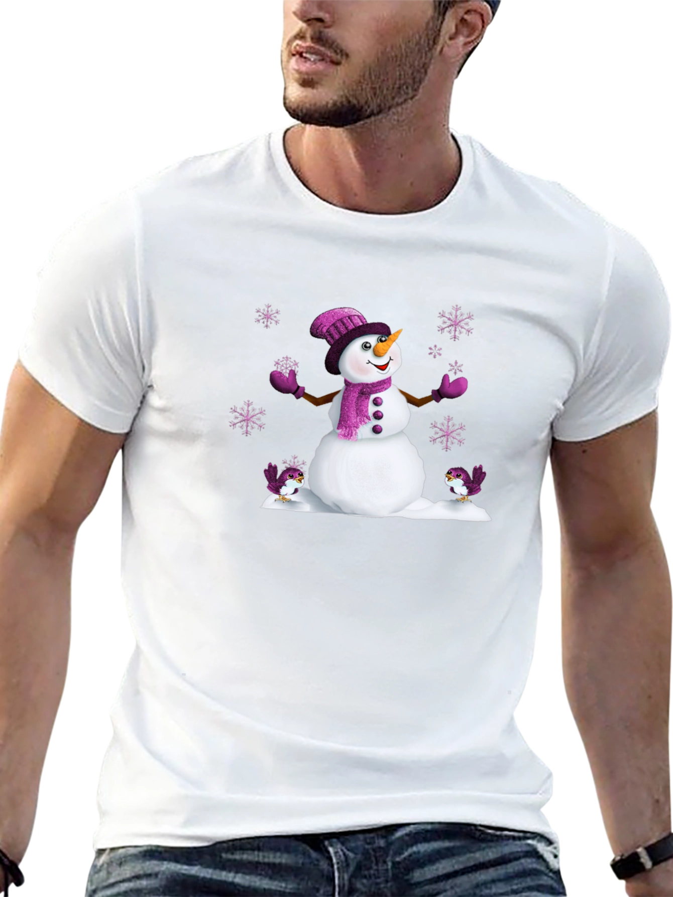 Festive Snowman T-Shirt - Winter Holiday Style