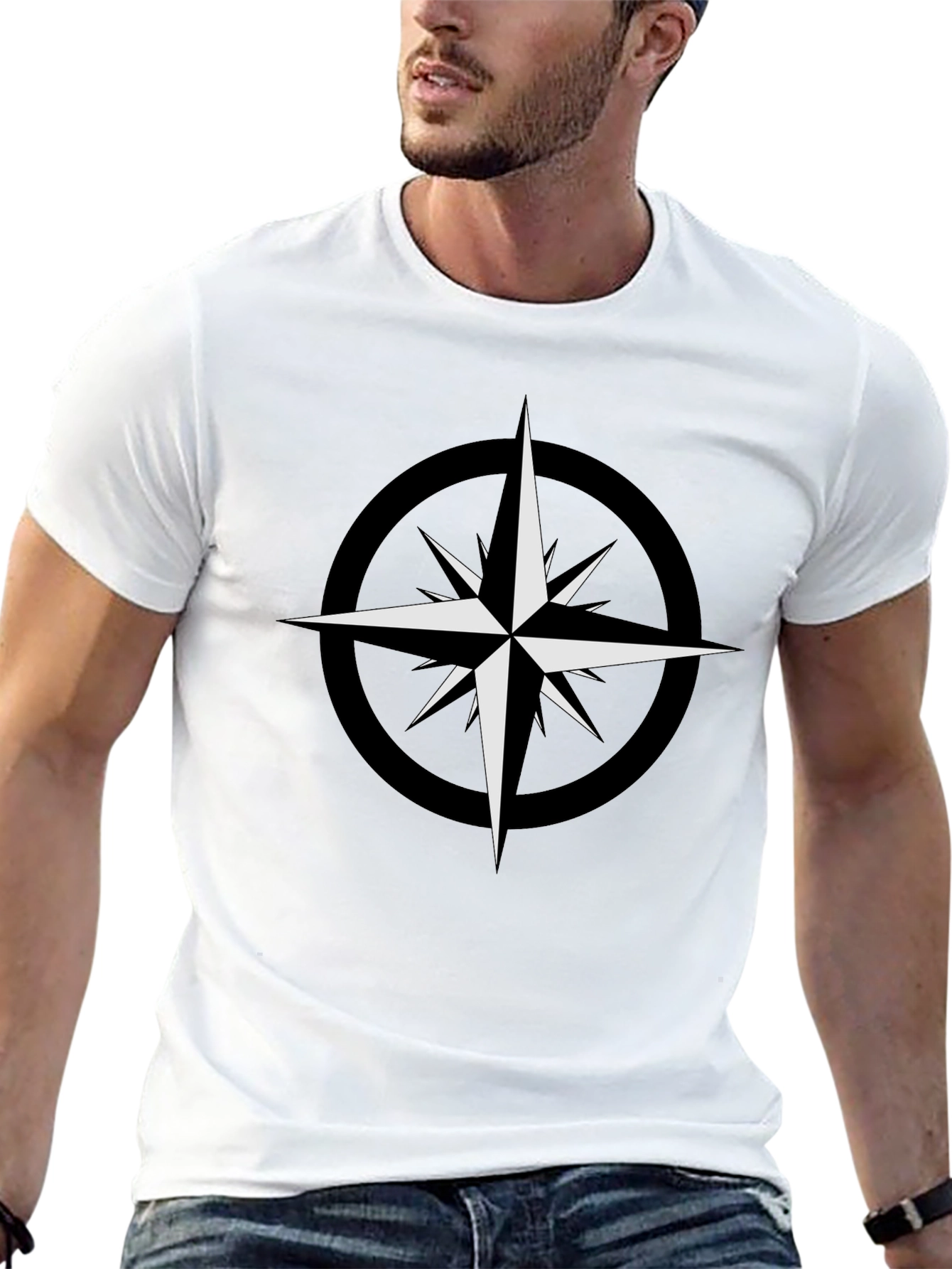 Compass Star Graphic Black T-Shirt
