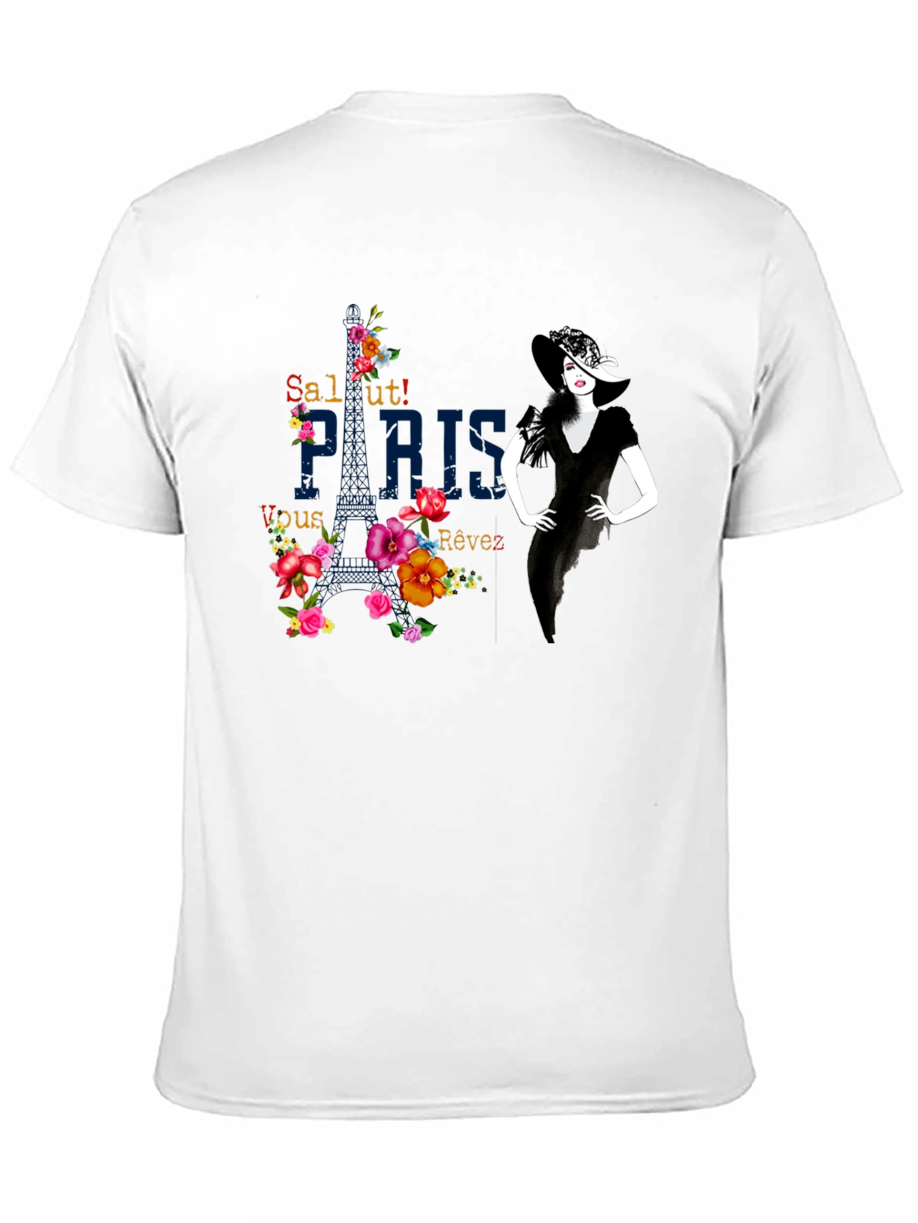 Parisian Chic Black Graphic Tee