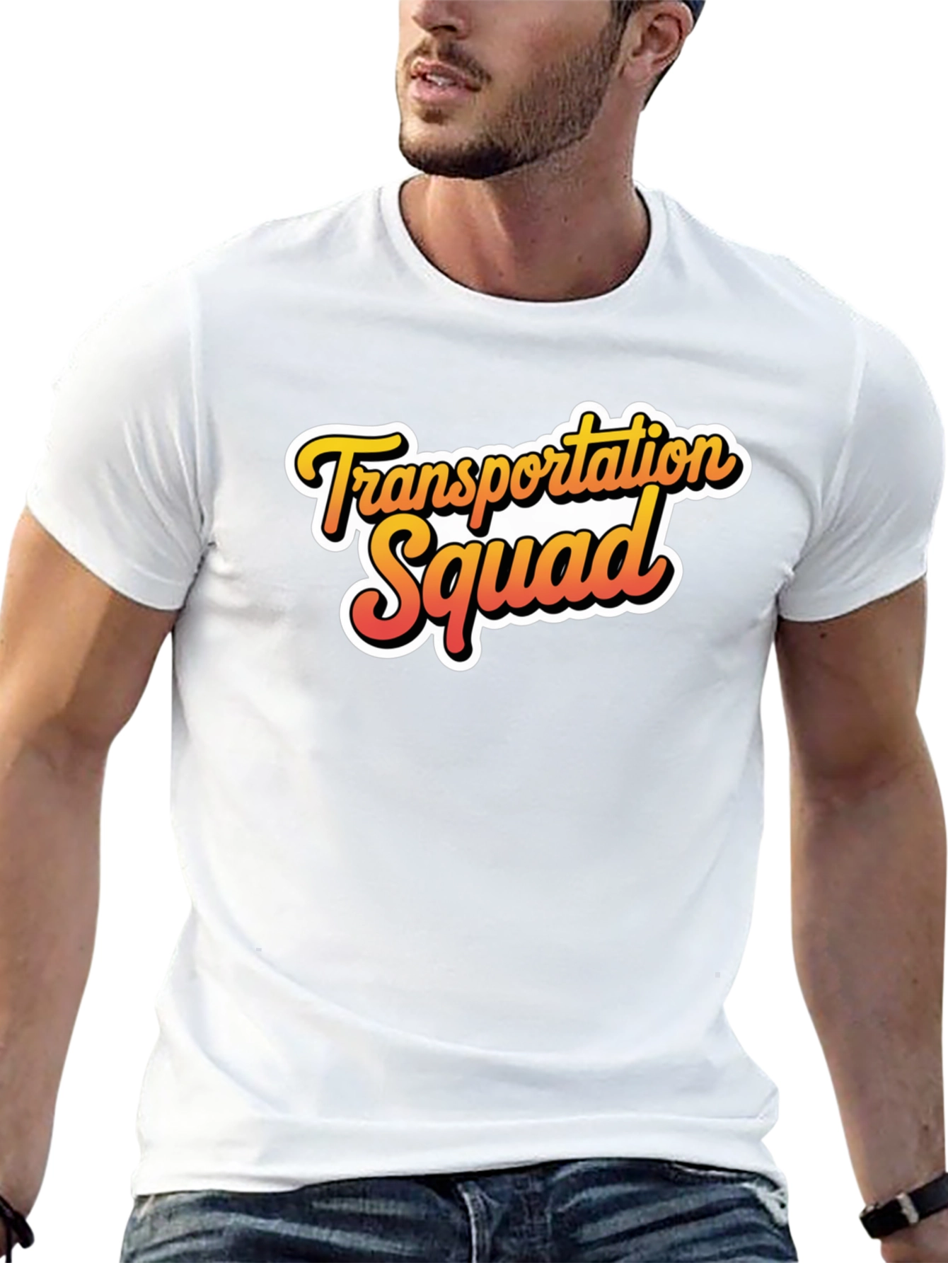 Transportation Squad Graphic Tee - Black Cotton Blend