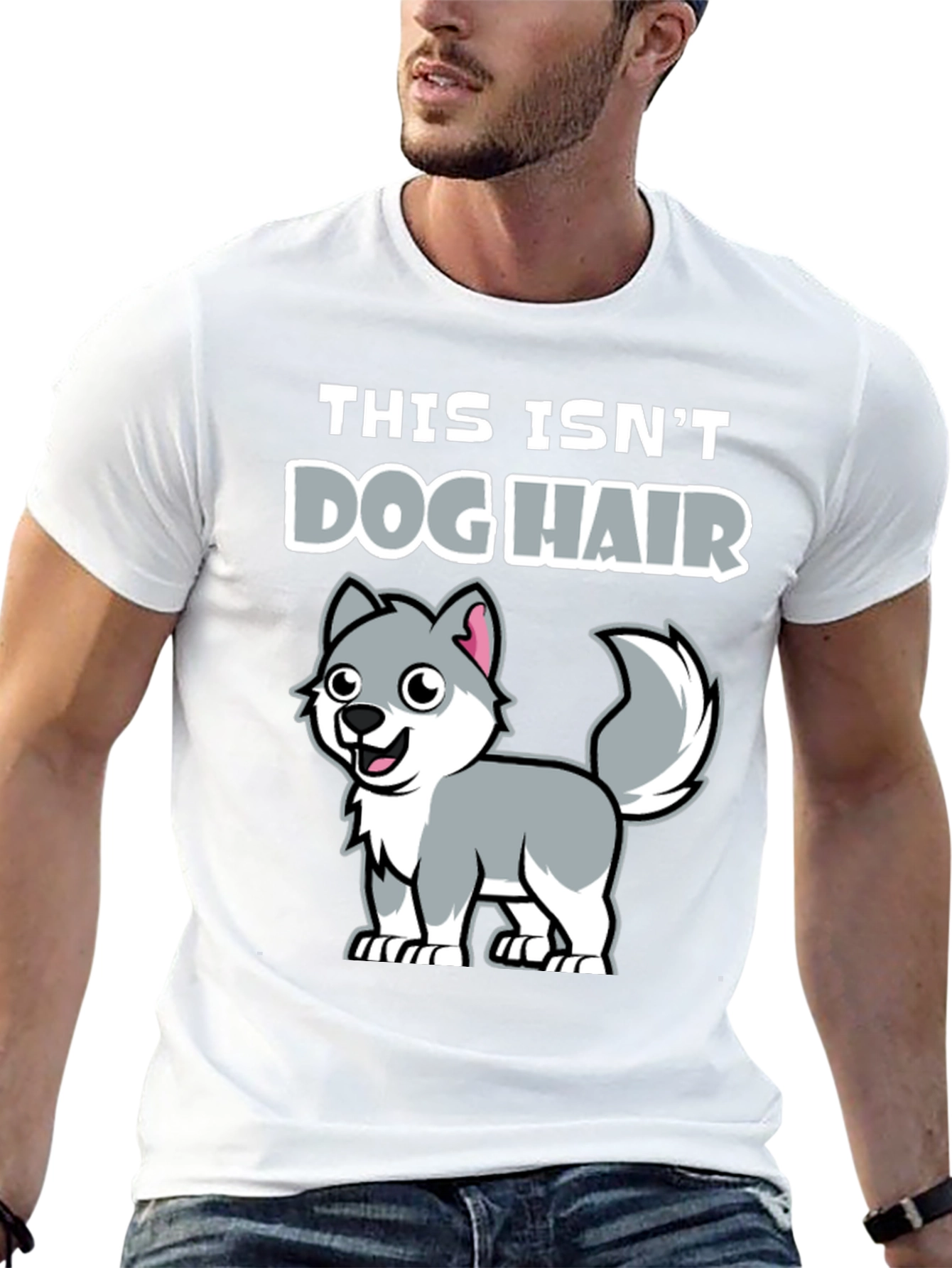 Funny Dog Hair T-Shirt - Cute Husky Design