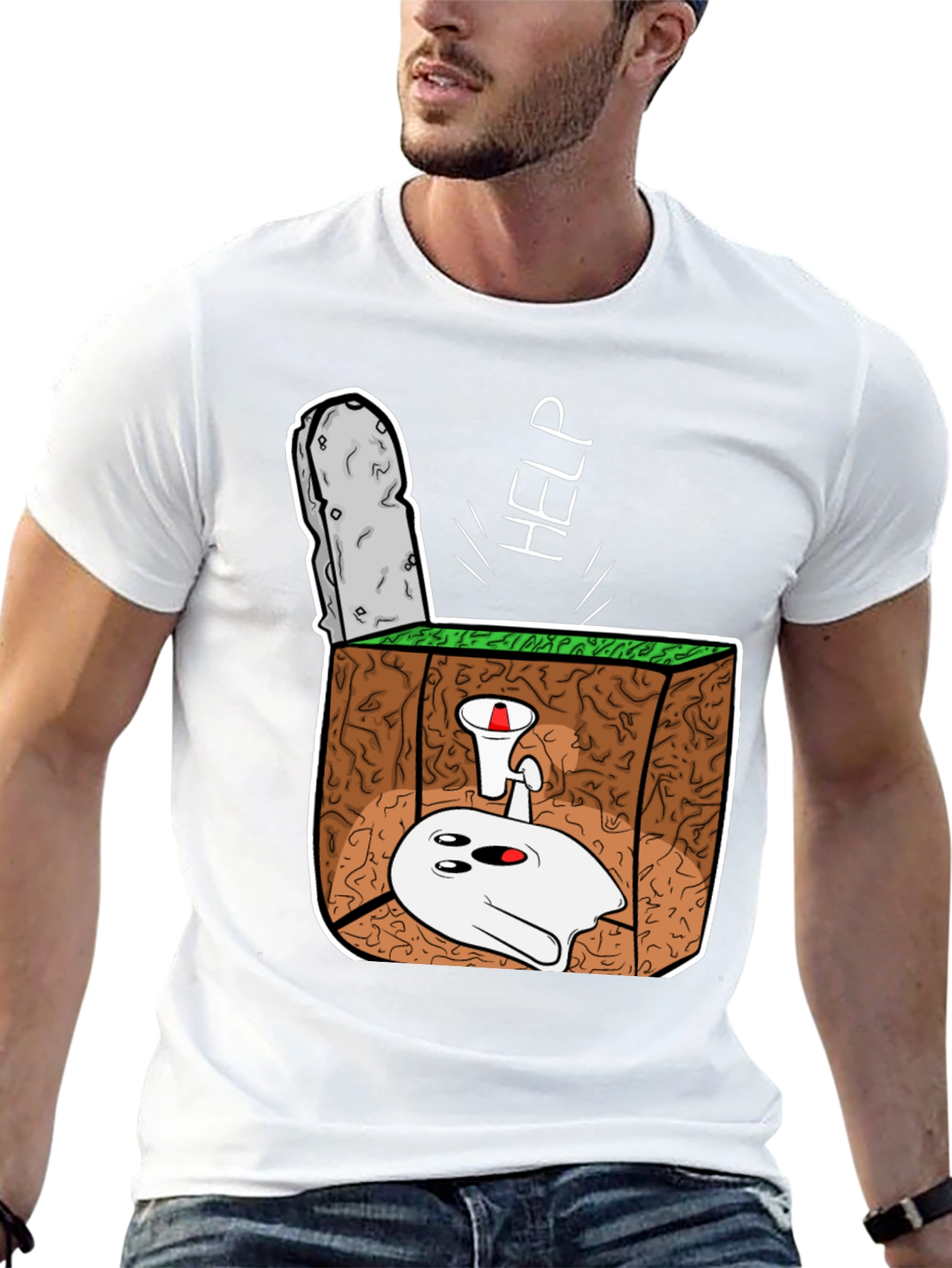 Cartoon Ghost Buried Alive T-Shirt