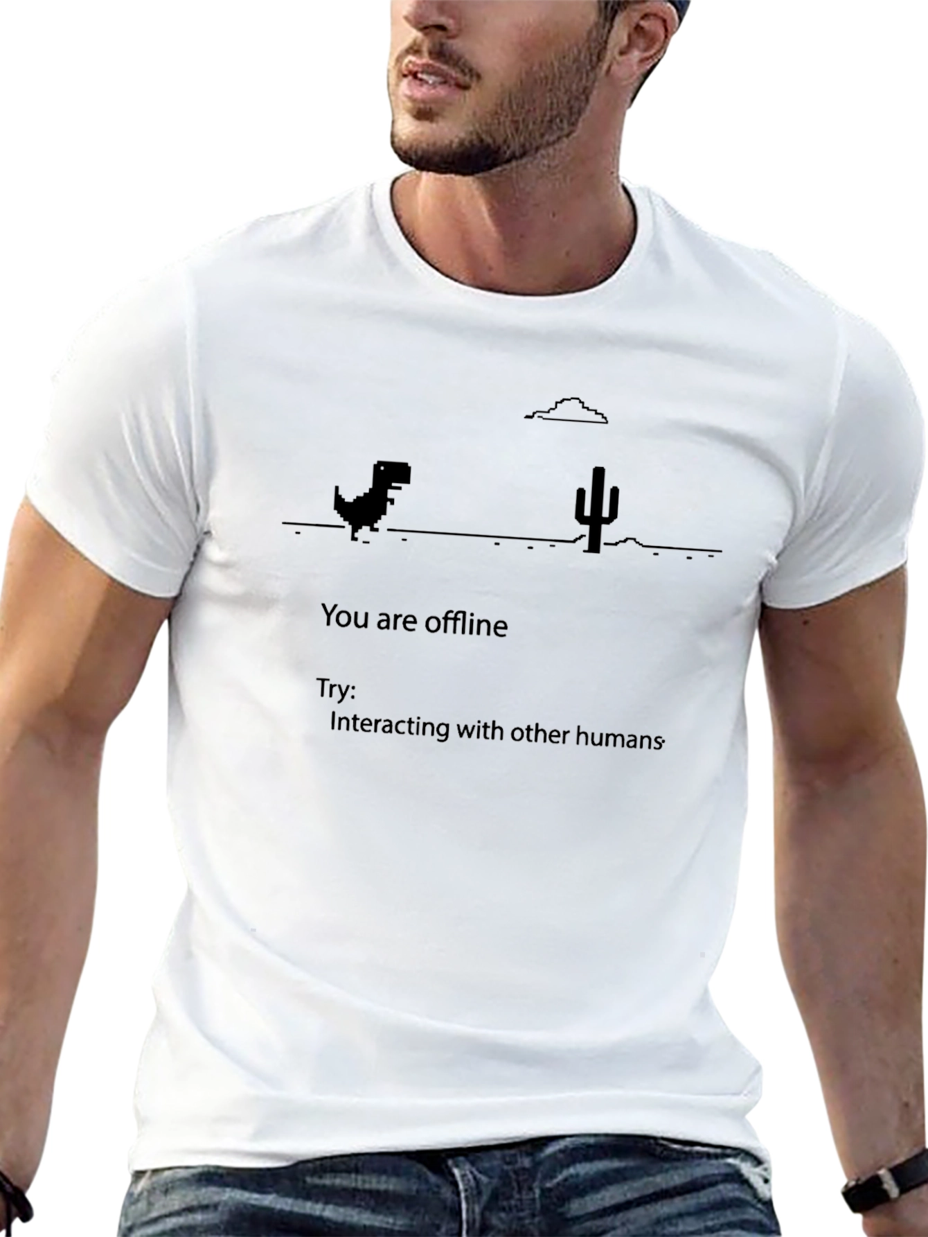 Offline Dinosaur Graphic T-Shirt