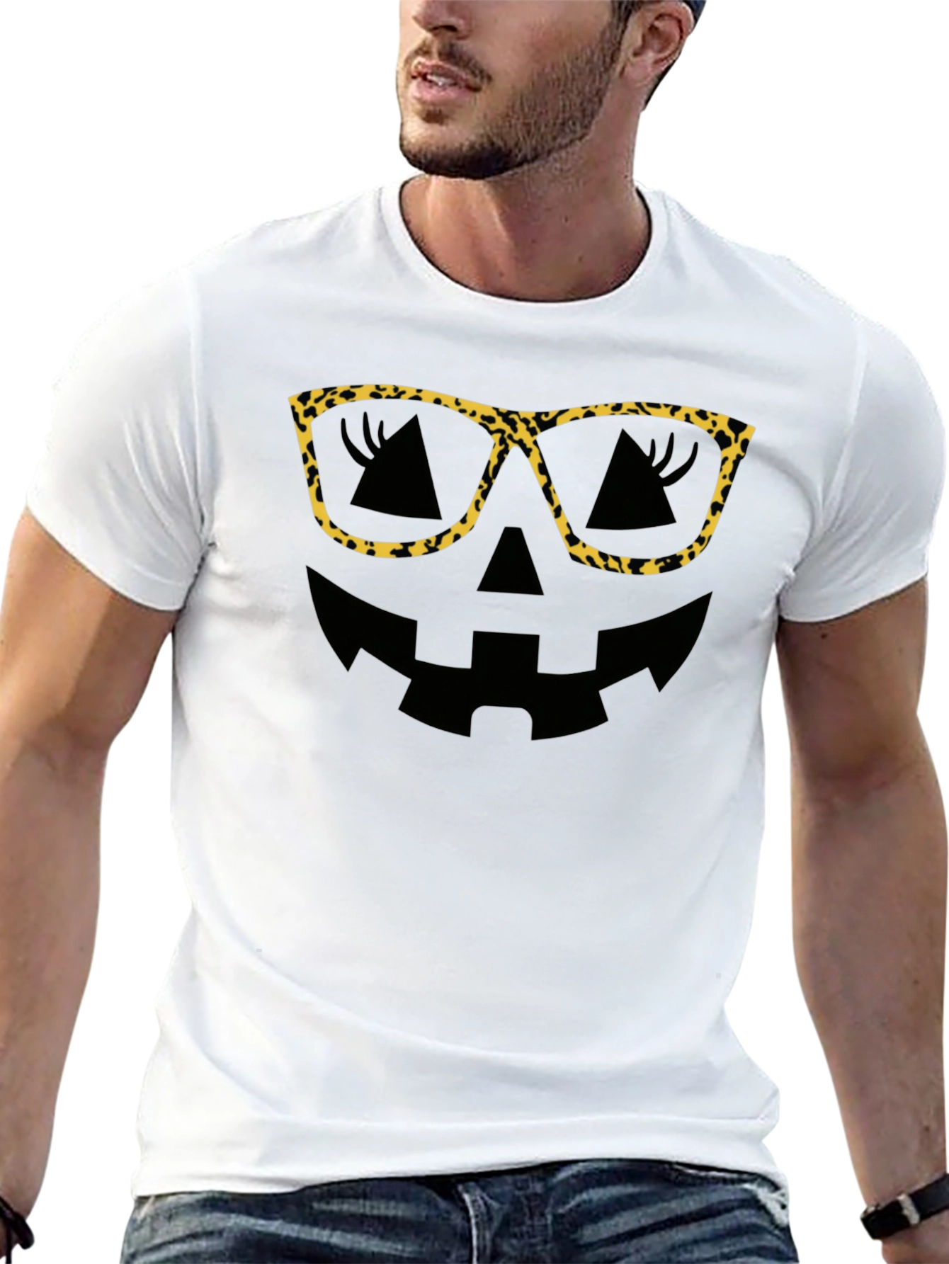 Leopard Print Glasses Halloween T-Shirt