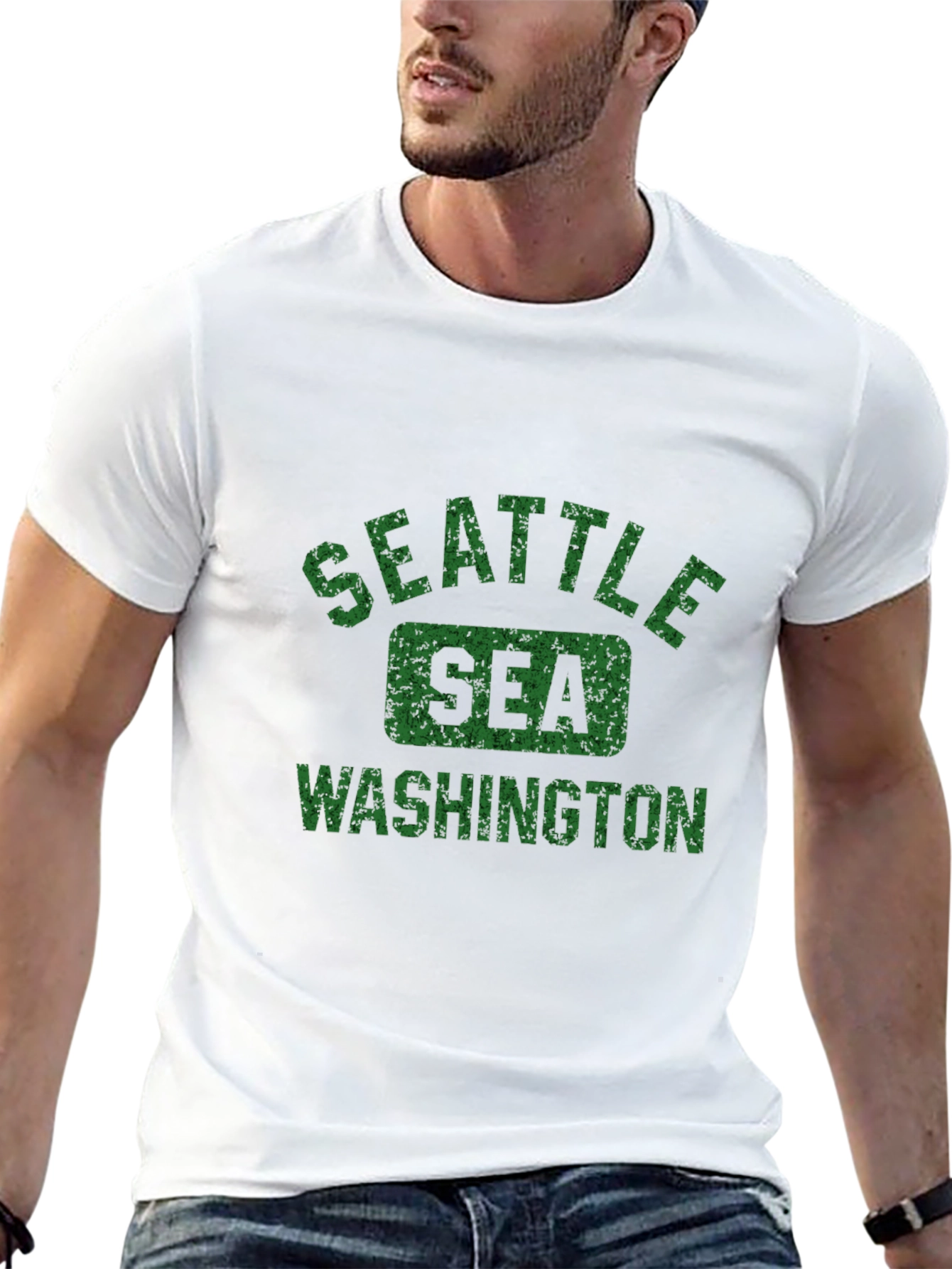 Seattle Washington Graphic Print Black T-Shirt
