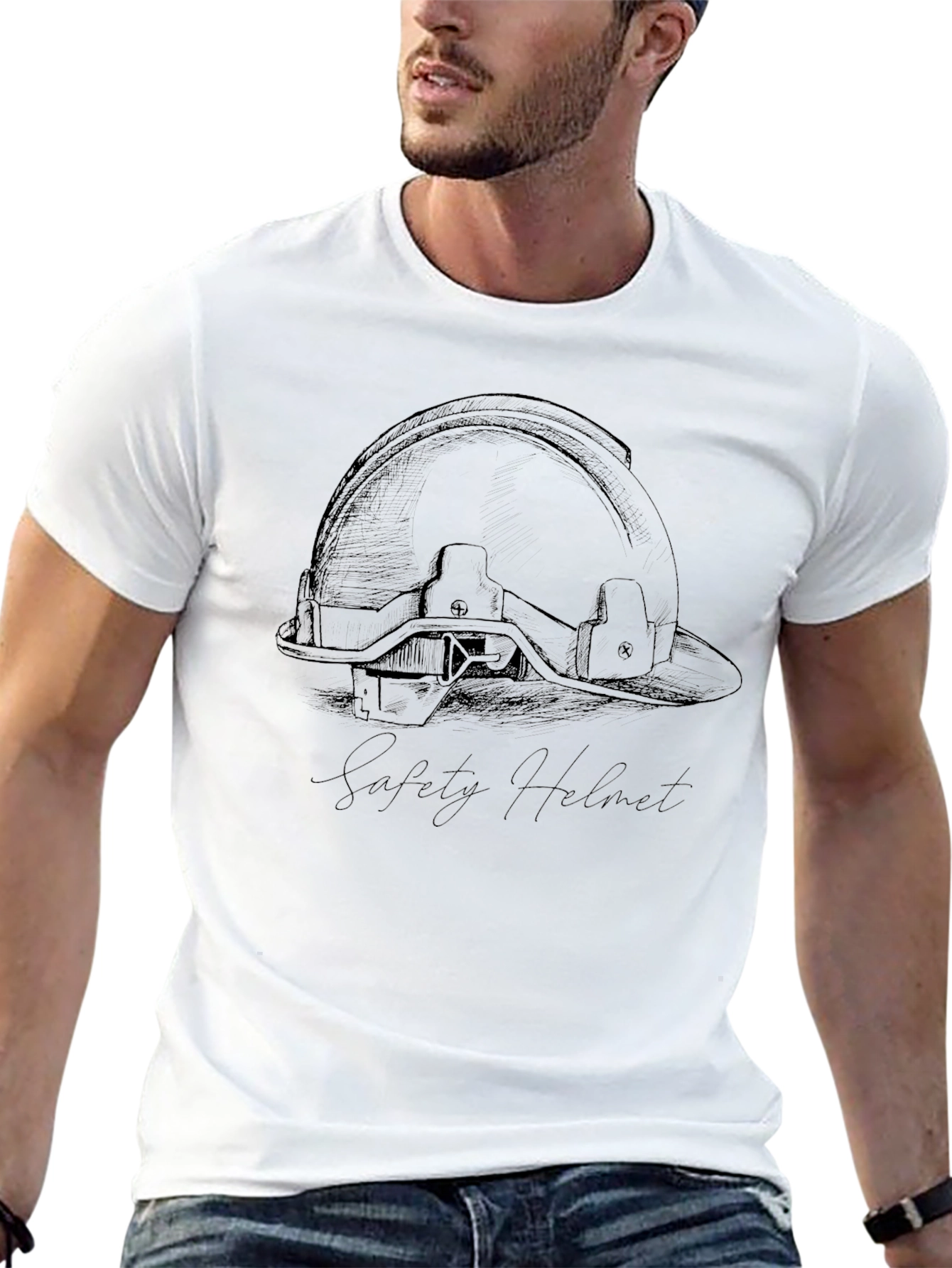 Safety Helmet Graphic Tee - Black