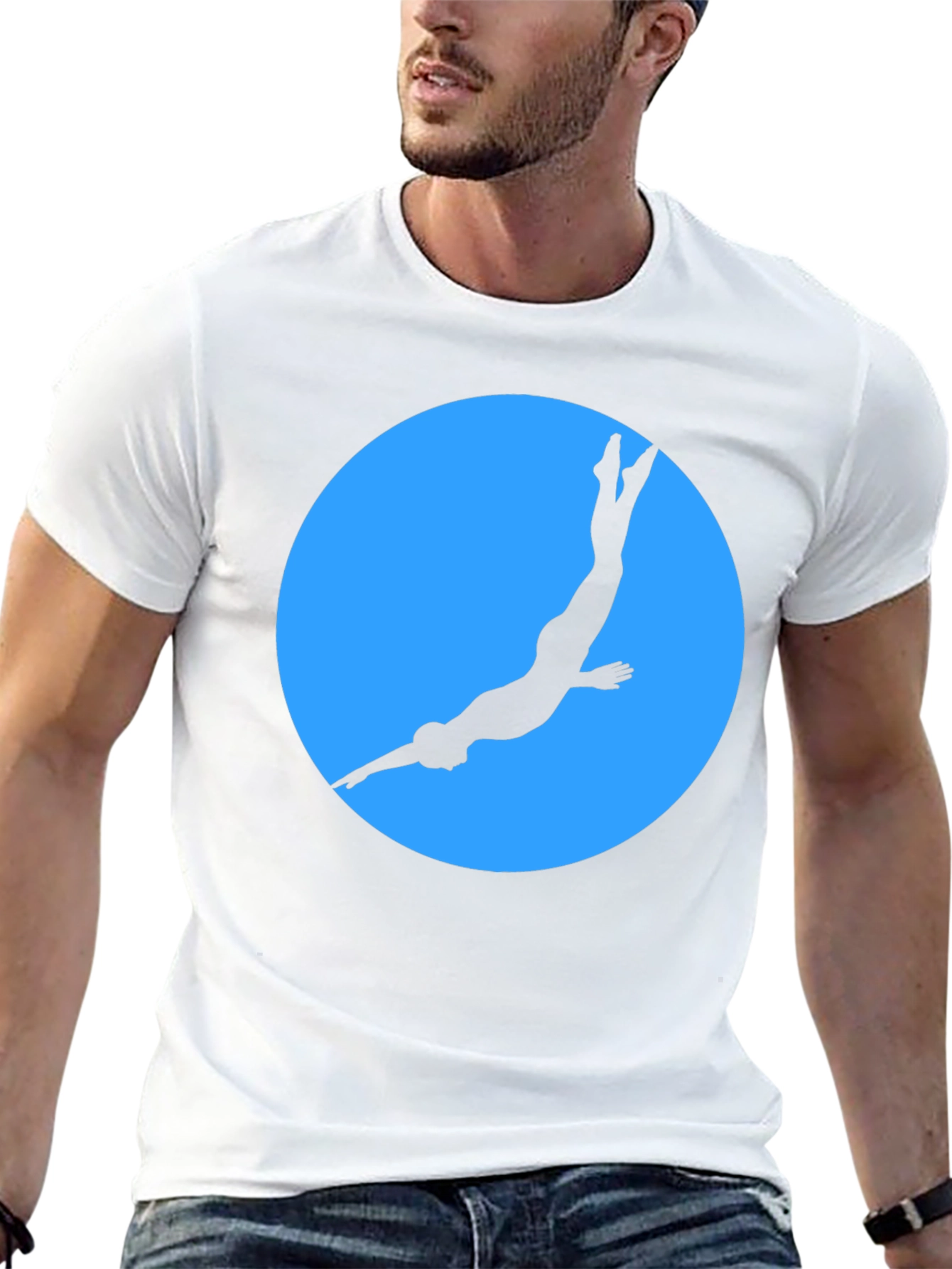 Diver Silhouette Graphic Tee - Black T-Shirt