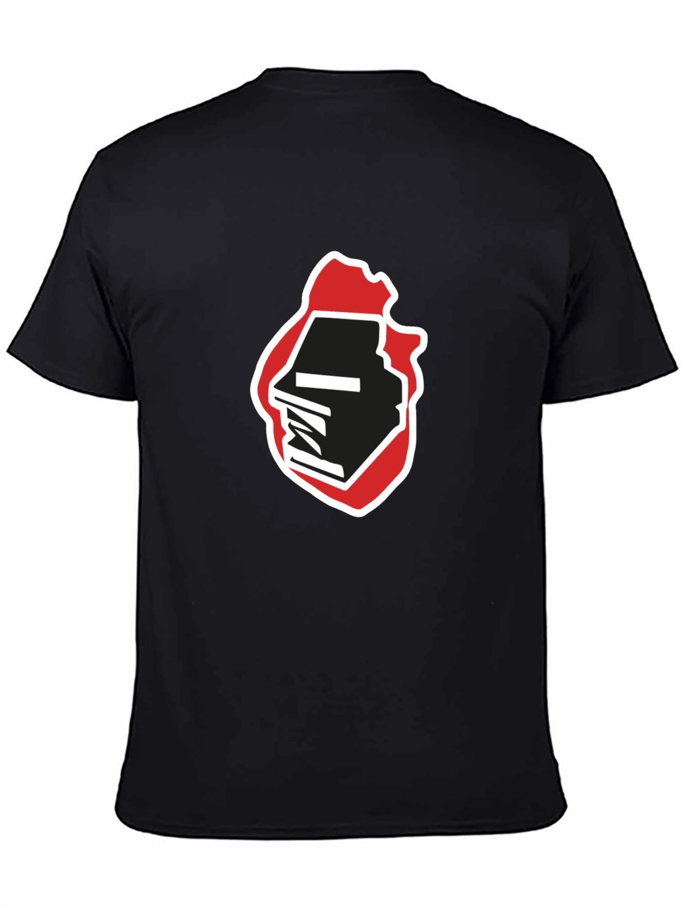 Abstract Graphic Print Black T-Shirt