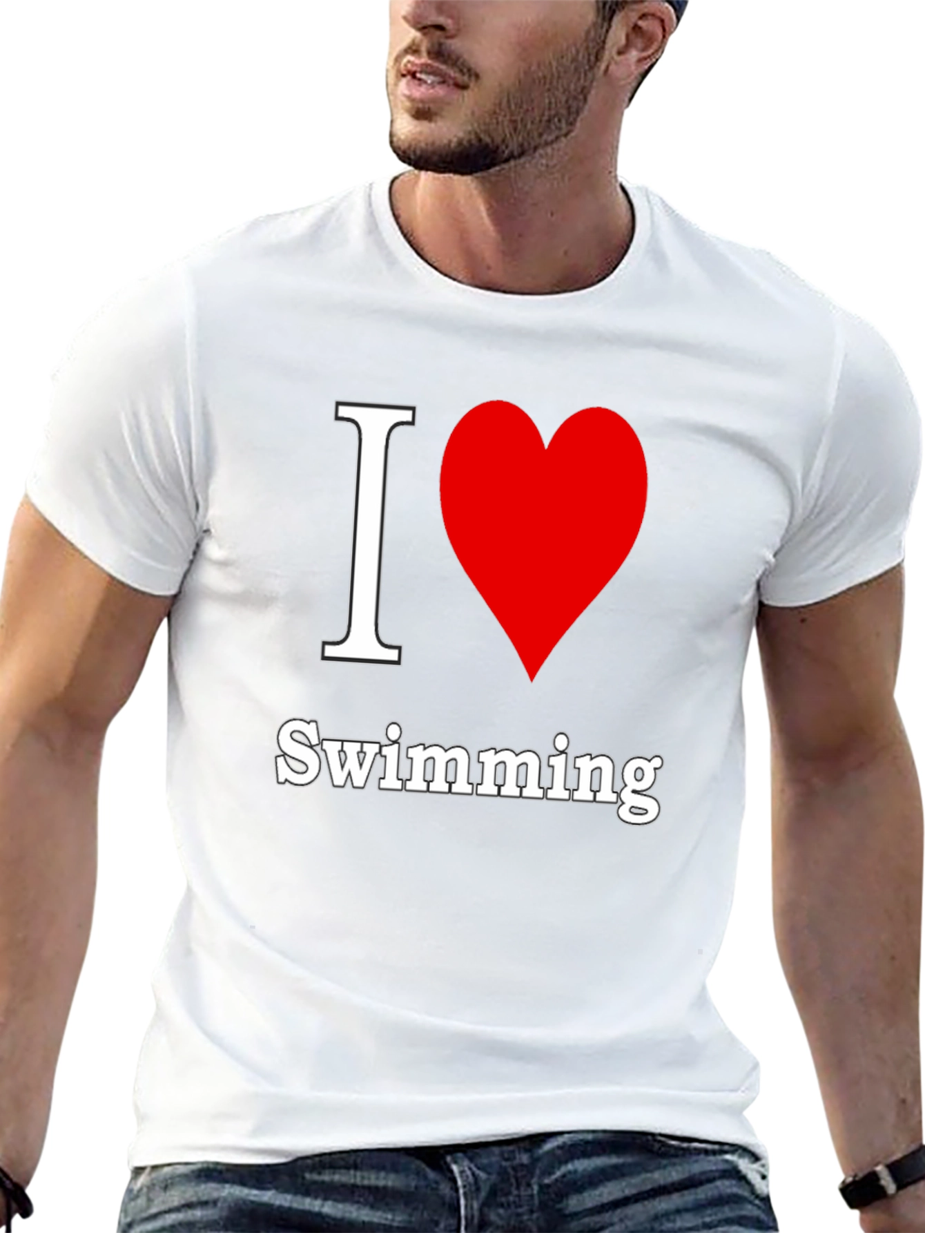 I Heart Swimming Black T-Shirt
