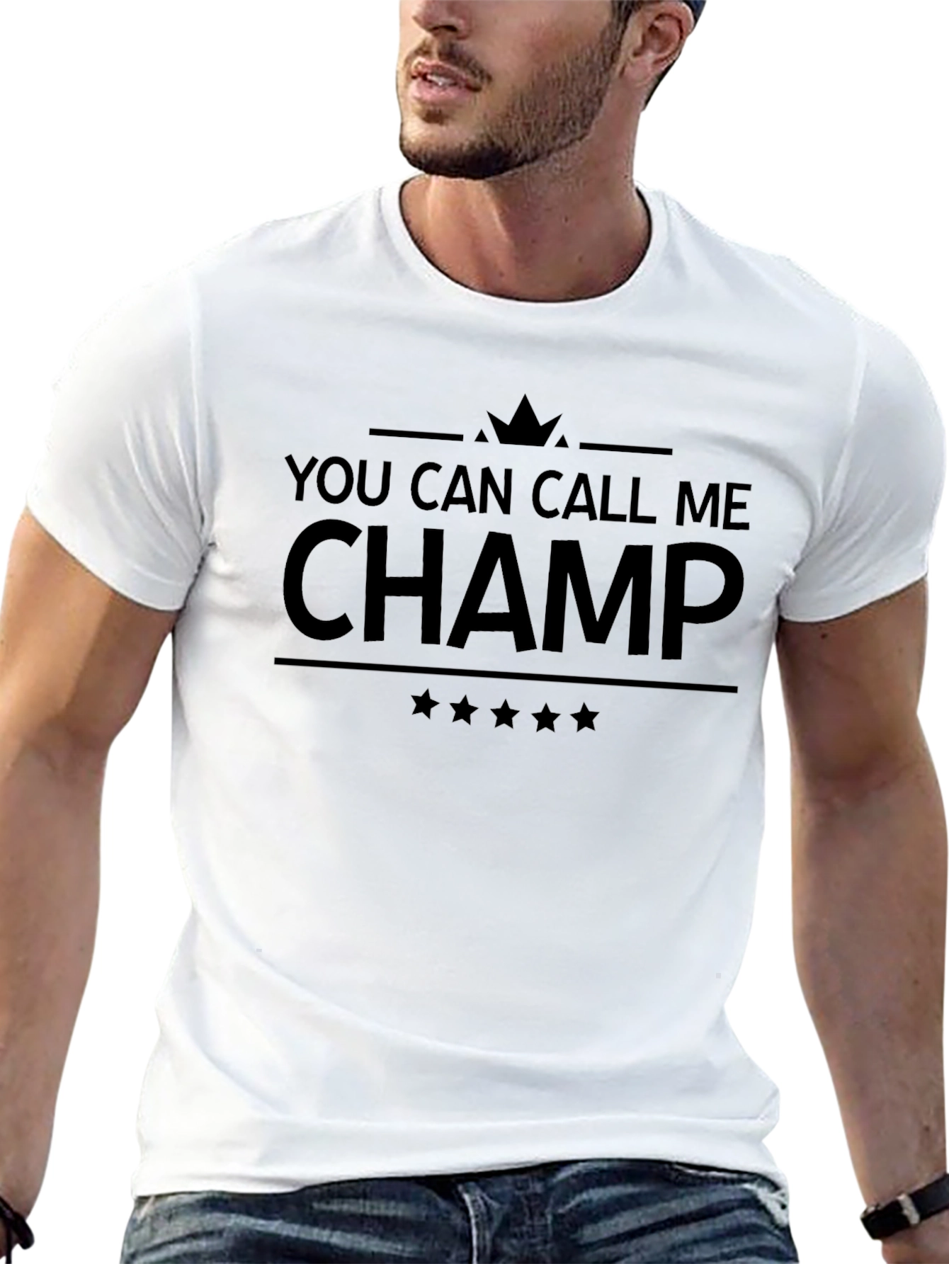 You Can Call Me Champ Graphic Tee - Black