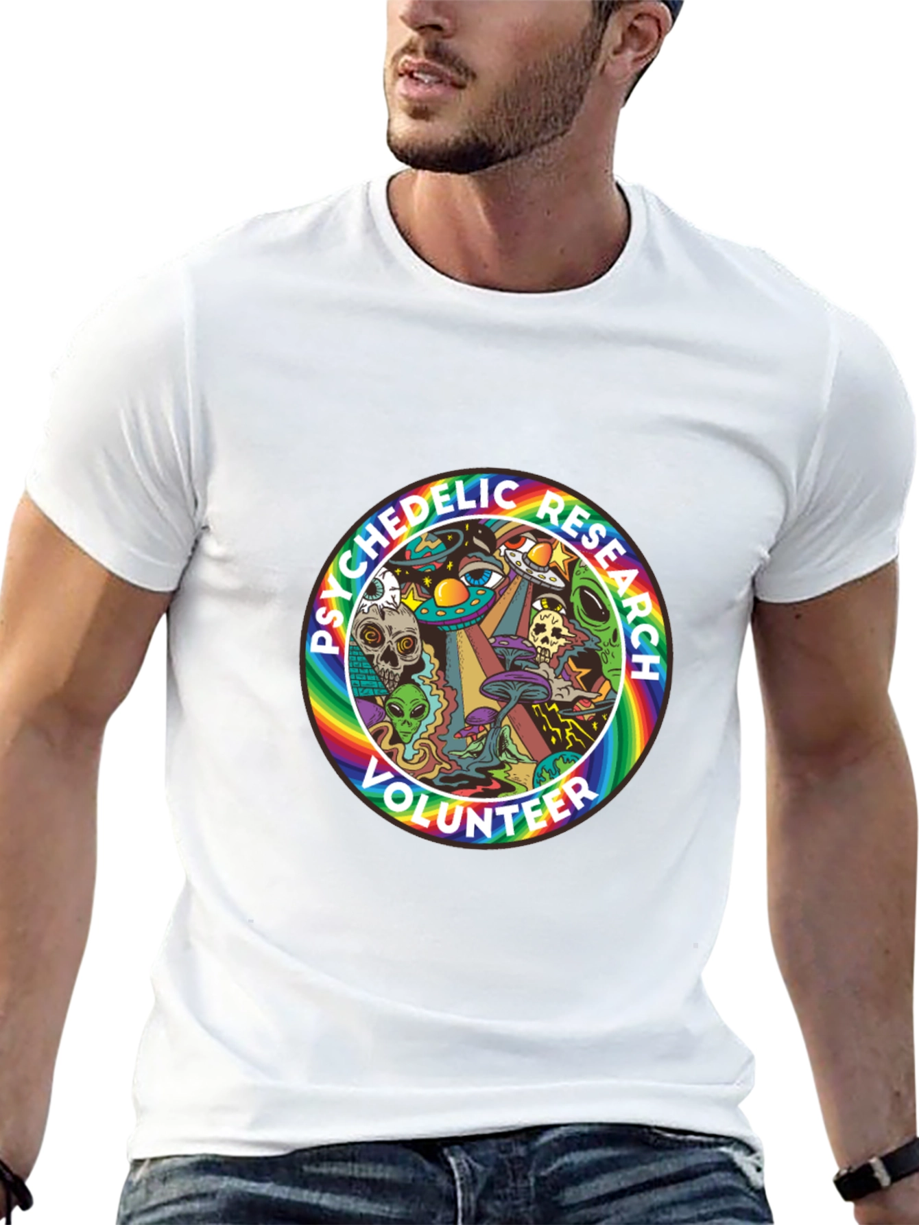 Psychedelic Research Volunteer T-Shirt - Black Cotton