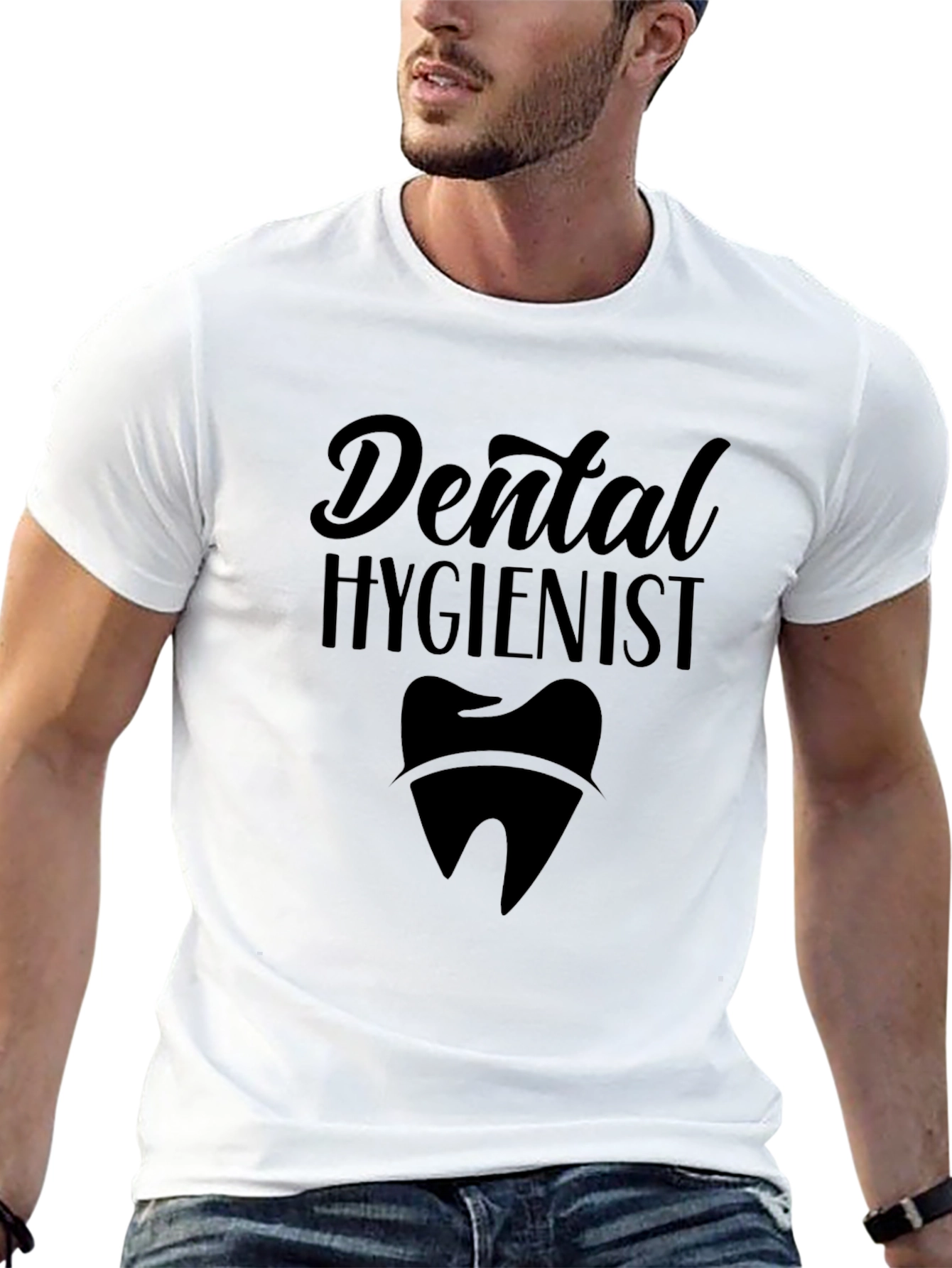 Dental Hygienist T-Shirt - Black Crew Neck Tee