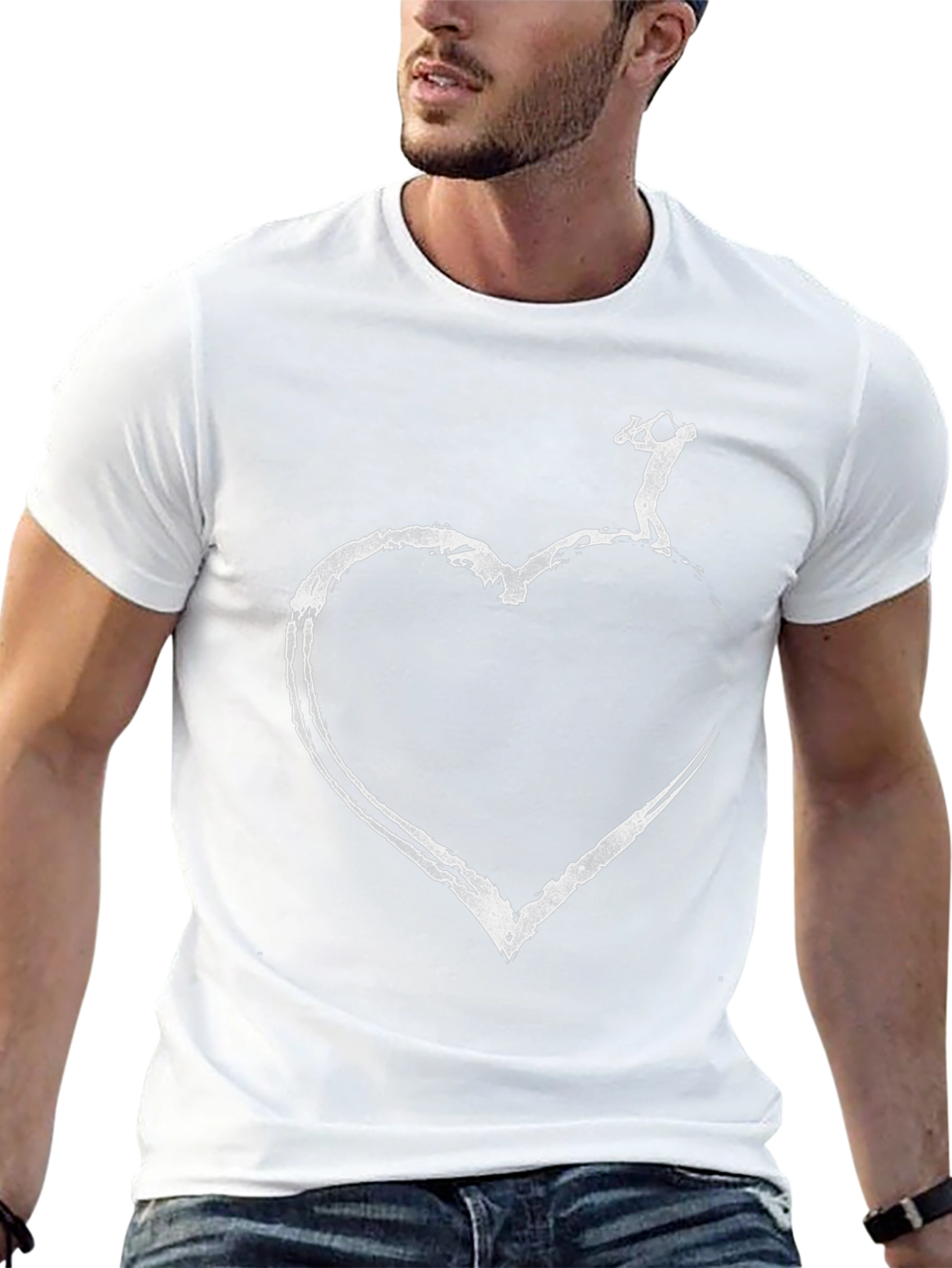 Heart Saxophone Player Graphic T-Shirt - Black