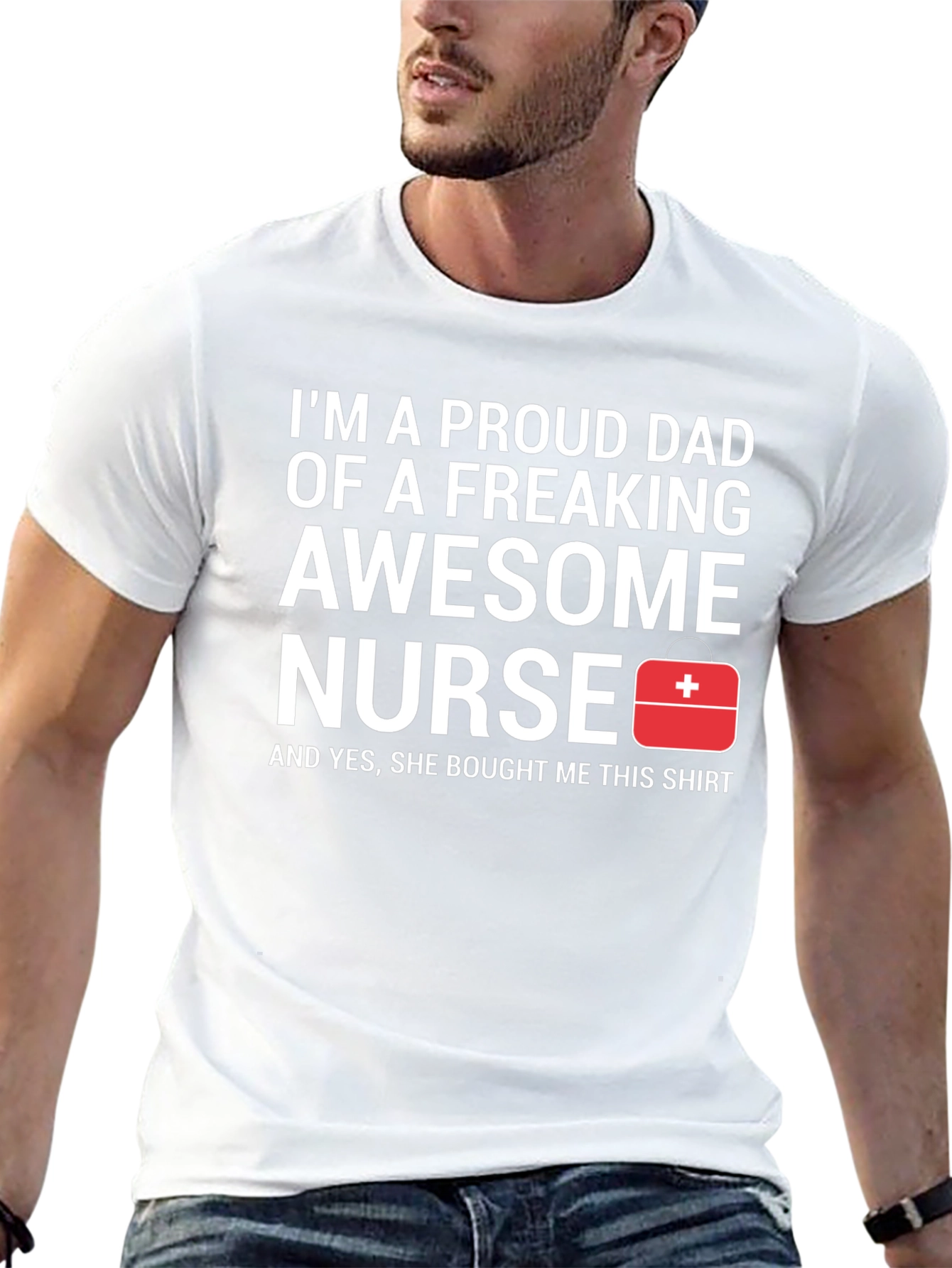 Proud Dad Awesome Nurse Graphic Tee