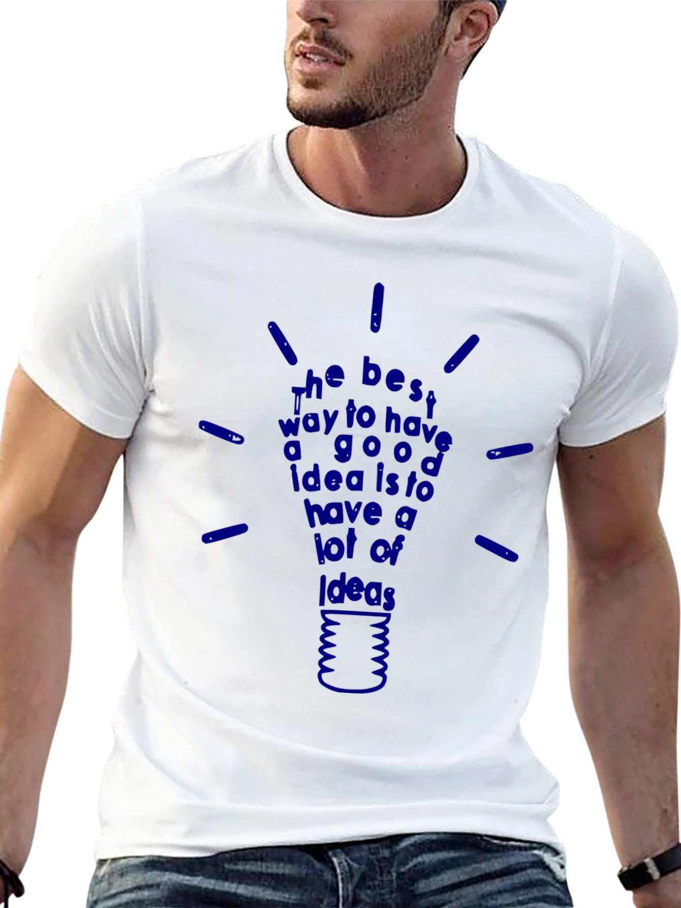 Ideas Lightbulb Graphic T-Shirt - Inspiring Design